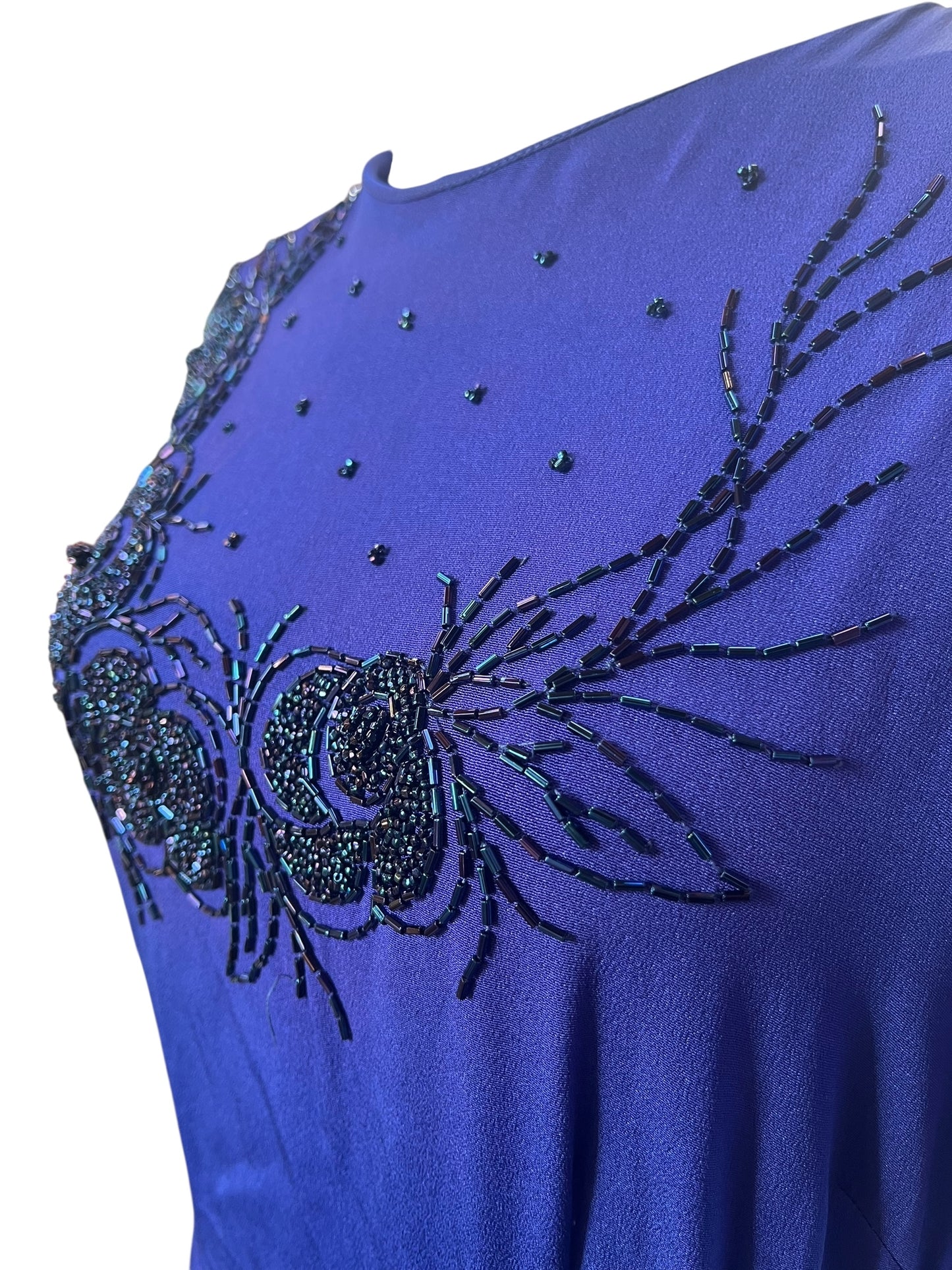 A BLUE SWAREE 1940S DRESS | 12