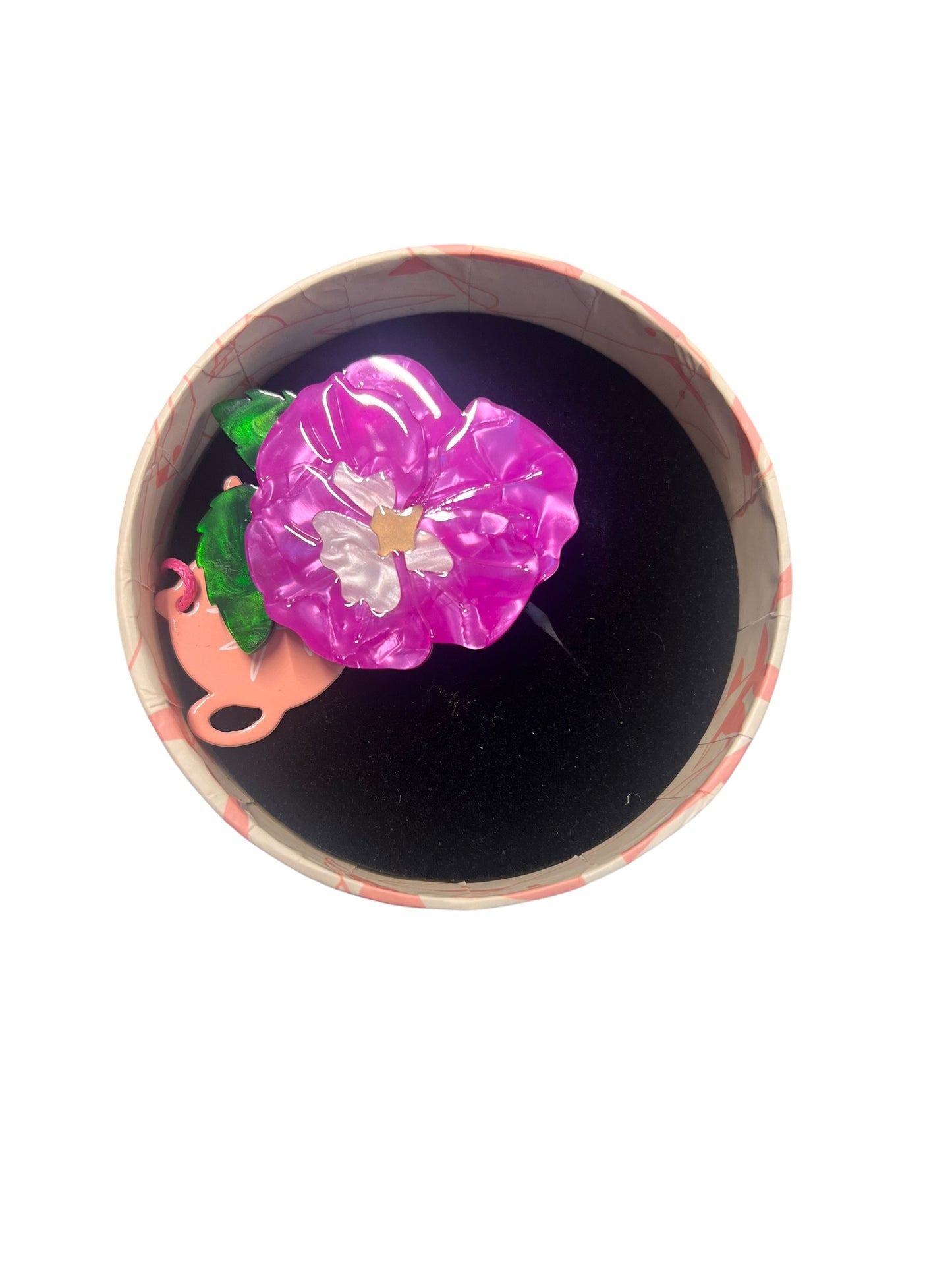 ERSTWILDER - ON SLEEPING EYELIDS PANSY BROOCH (PINK)