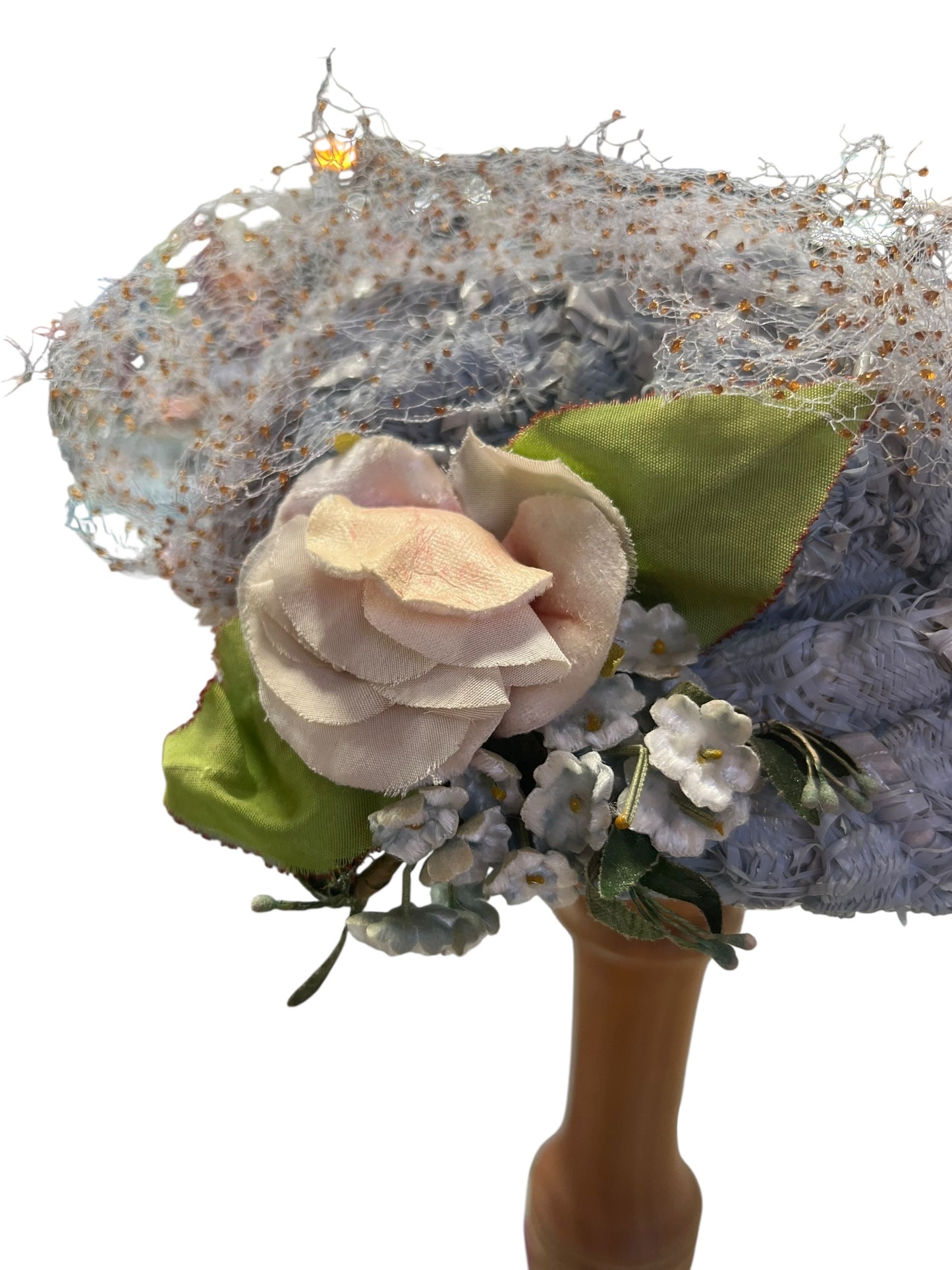 BLUE RAFFIA HEADPIECE