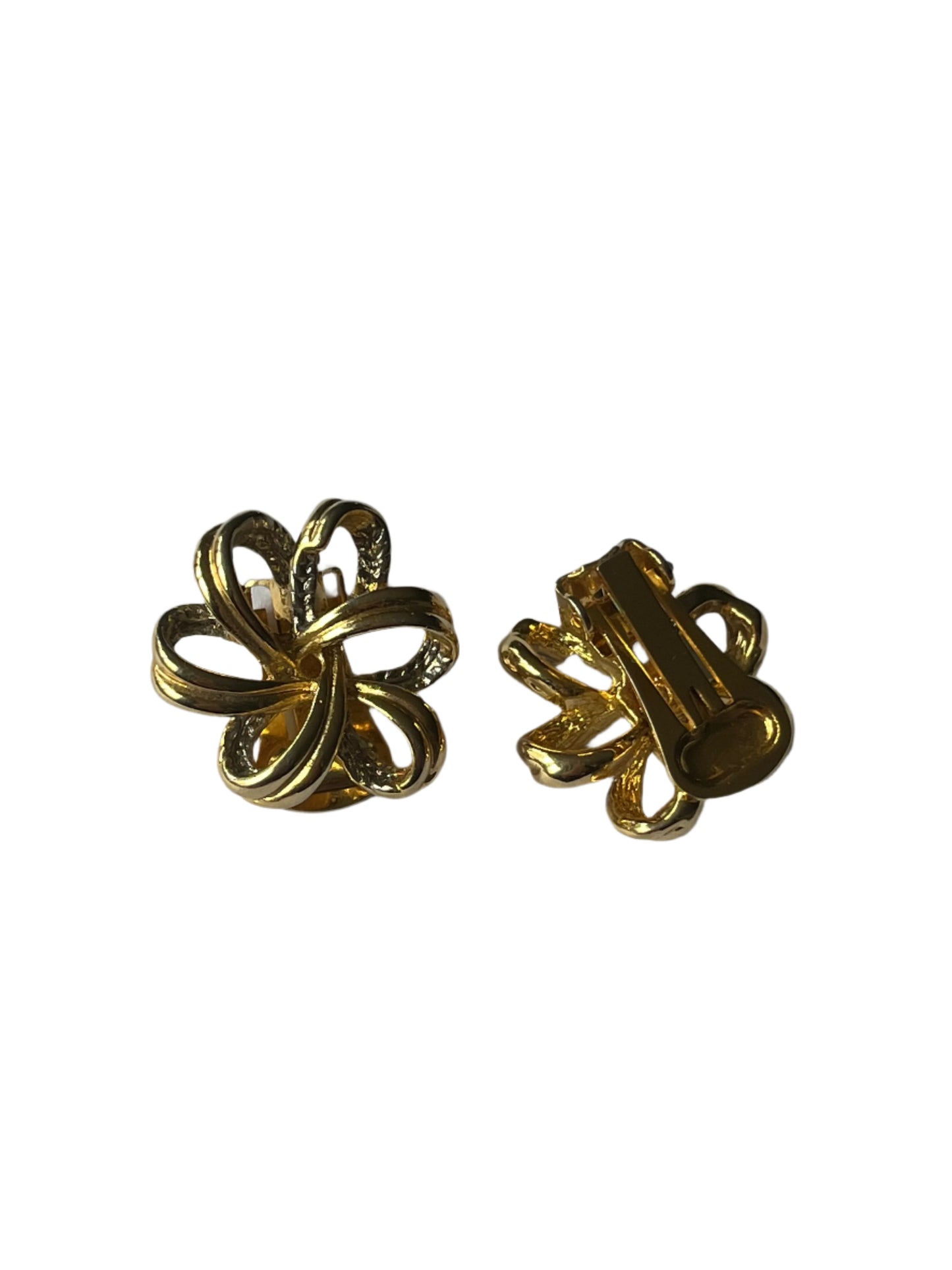 GOLD DAISY CLIP ON EARRINGS