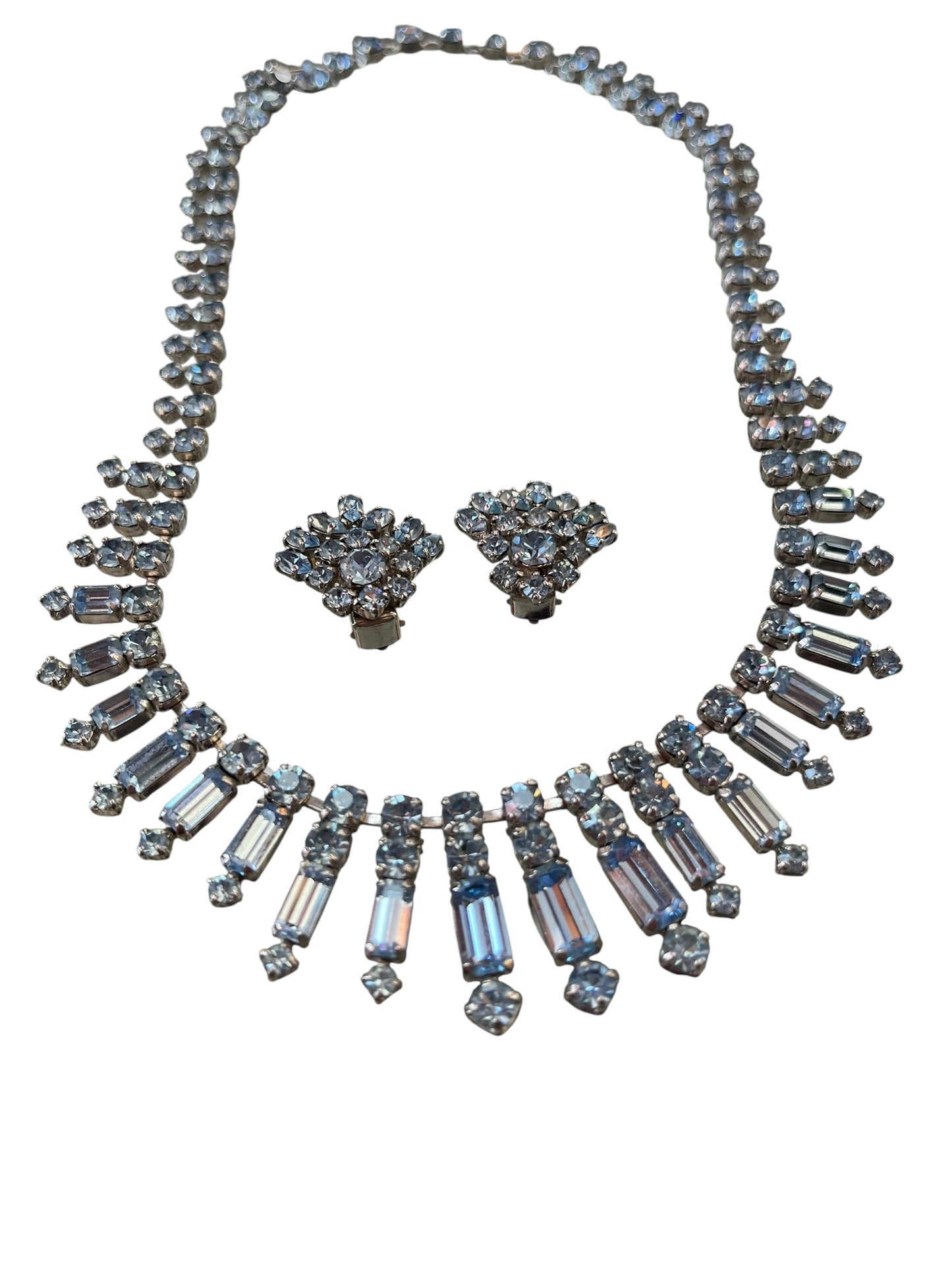 BLUE DIAMANTE NECKLACE & EARRINGS