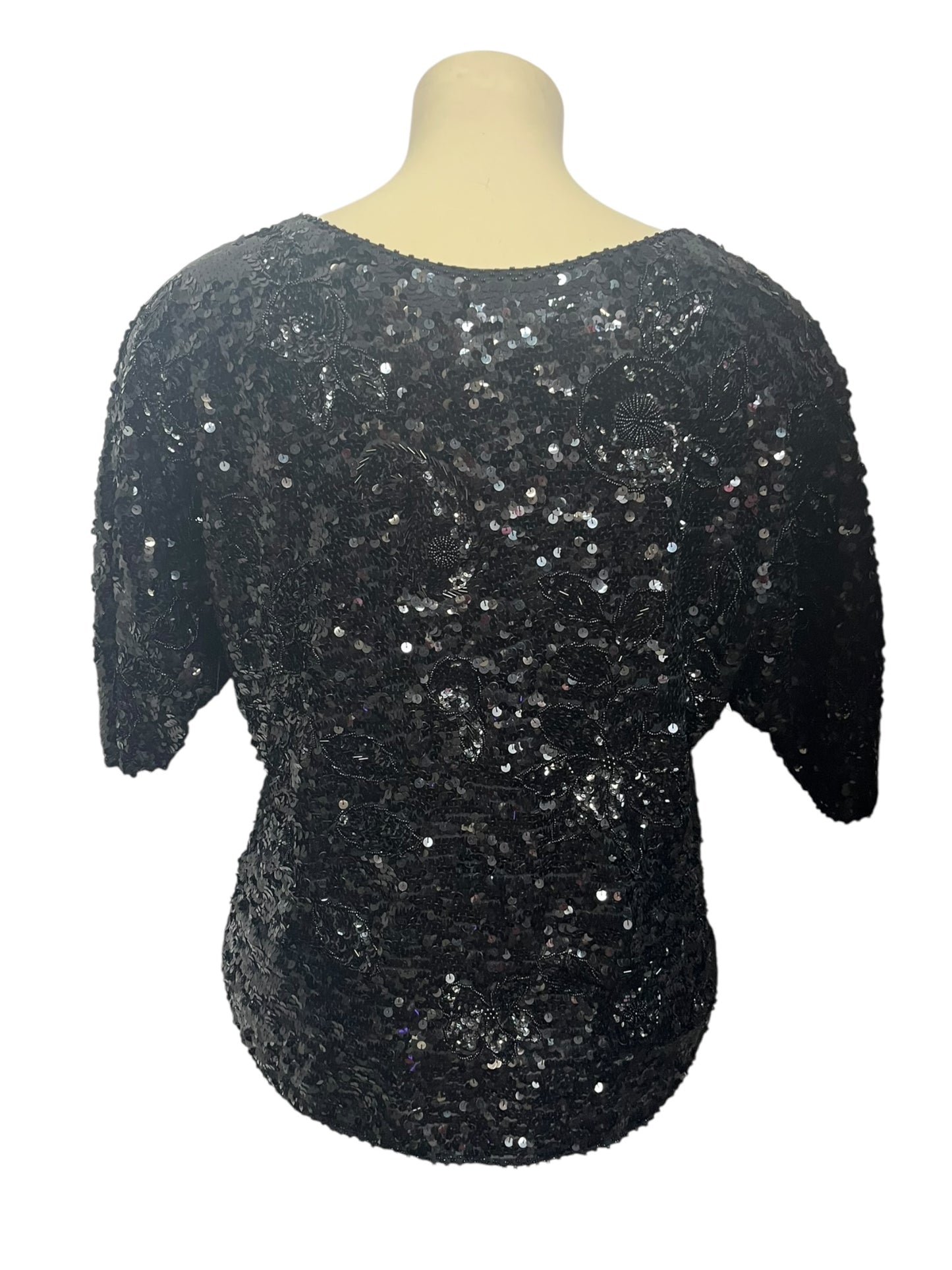 HEAVY BEAD & SEQUIN SILK TOP | 18/20