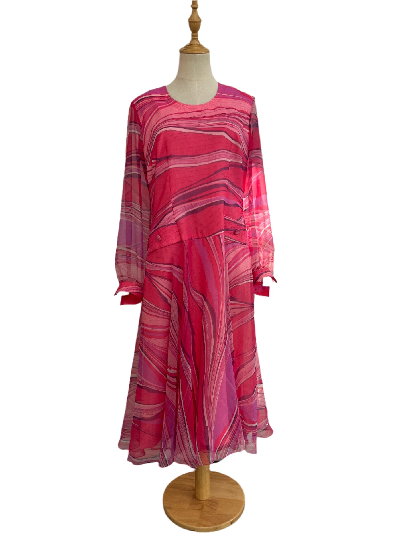 ROSEMARIE MULLER 70S CHIFFON DRESS SZ 14