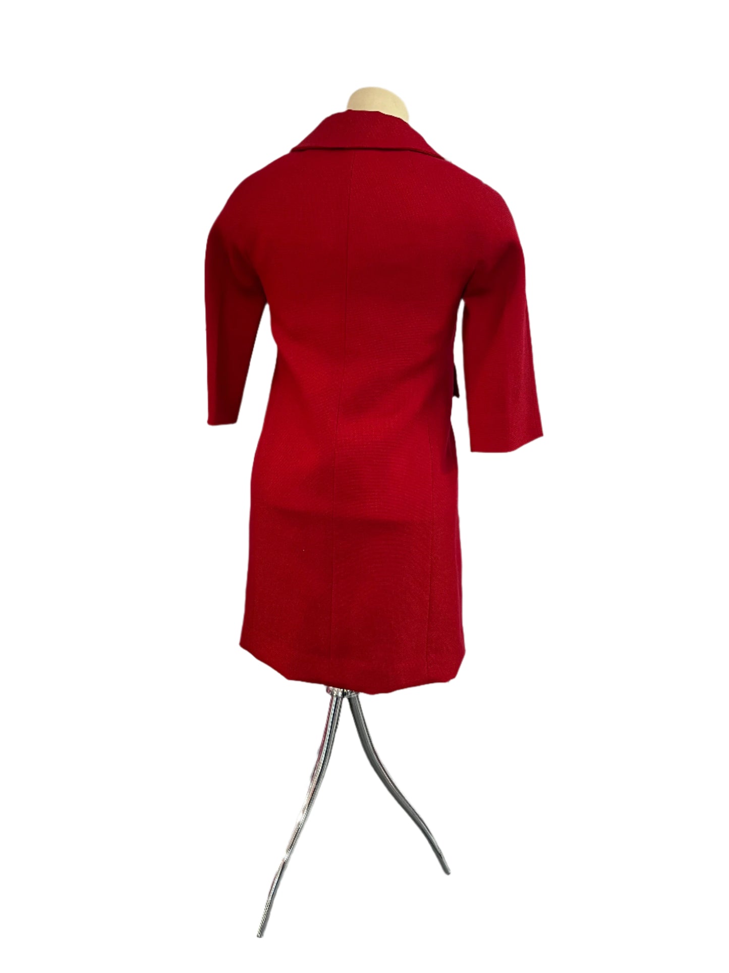CLARKES (CHCH) RED WOOL 60s COAT SZ 12