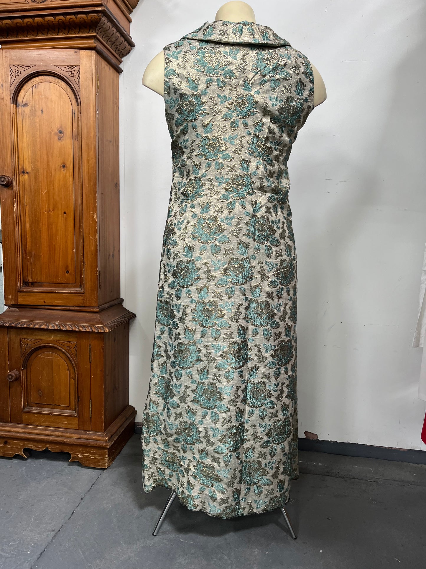 METALLIC BROCADE DRESS sz 14/16
