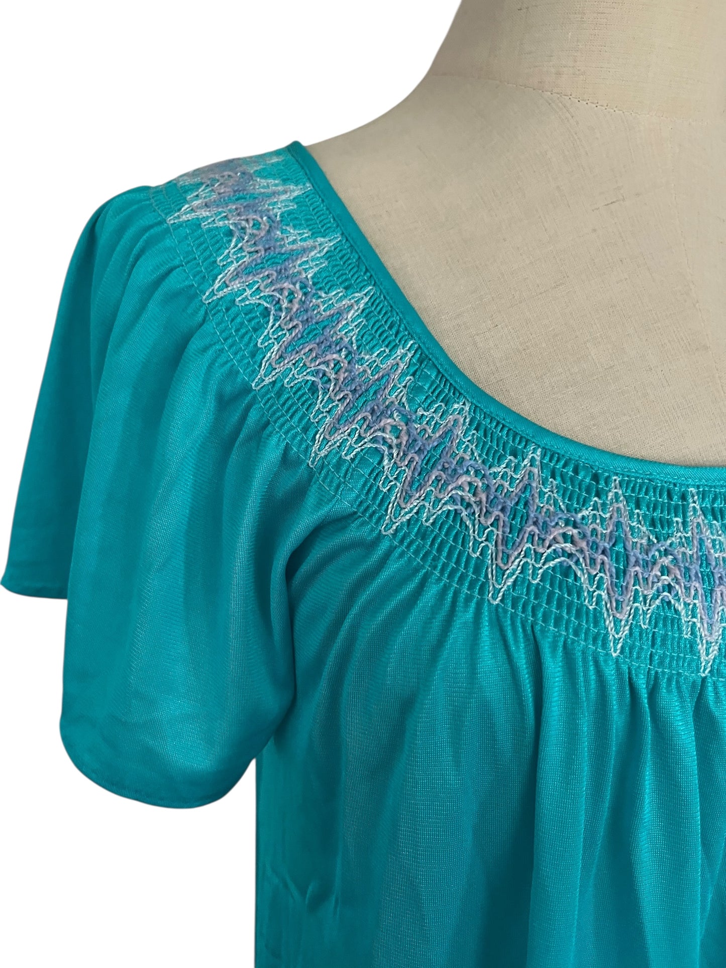 TEAL NYLON NIGHTIE | 10/12