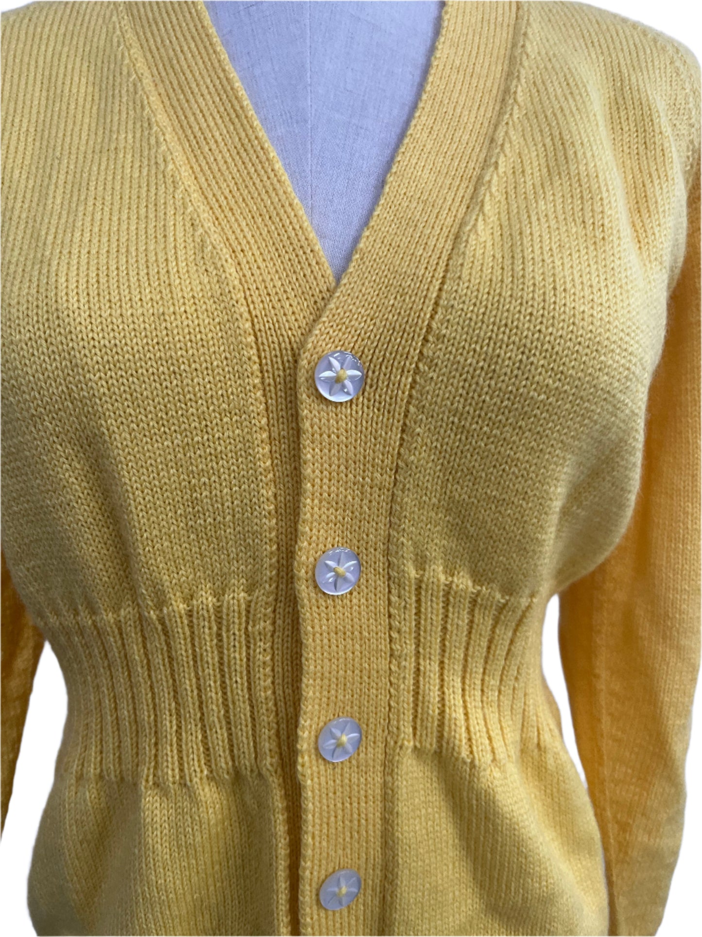 YELLOW WOOL CARDIGAN SZ 8/10