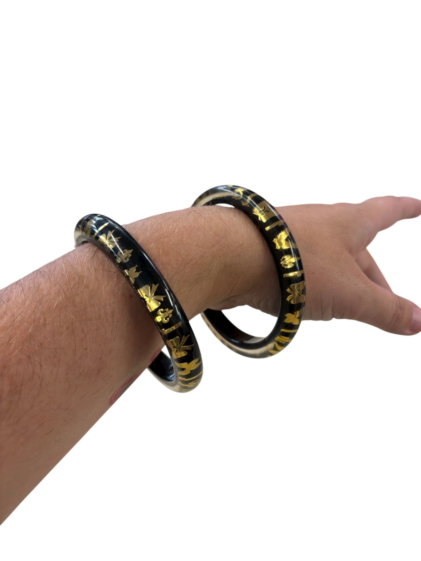 TRELISE COOPER GOLD BOWS BLACK BANGLE