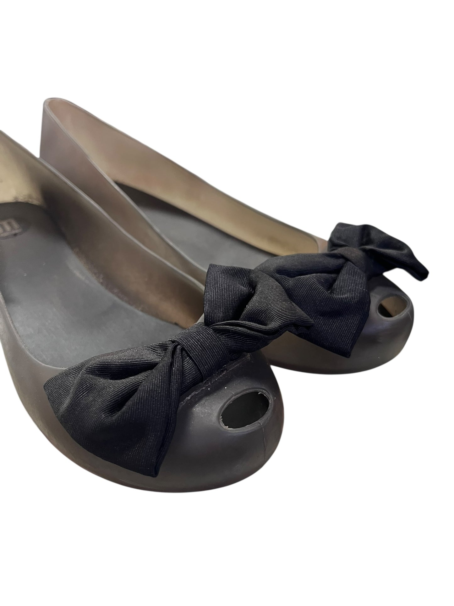 MELISSA GREY BOW FLATS WEDGES sz 7