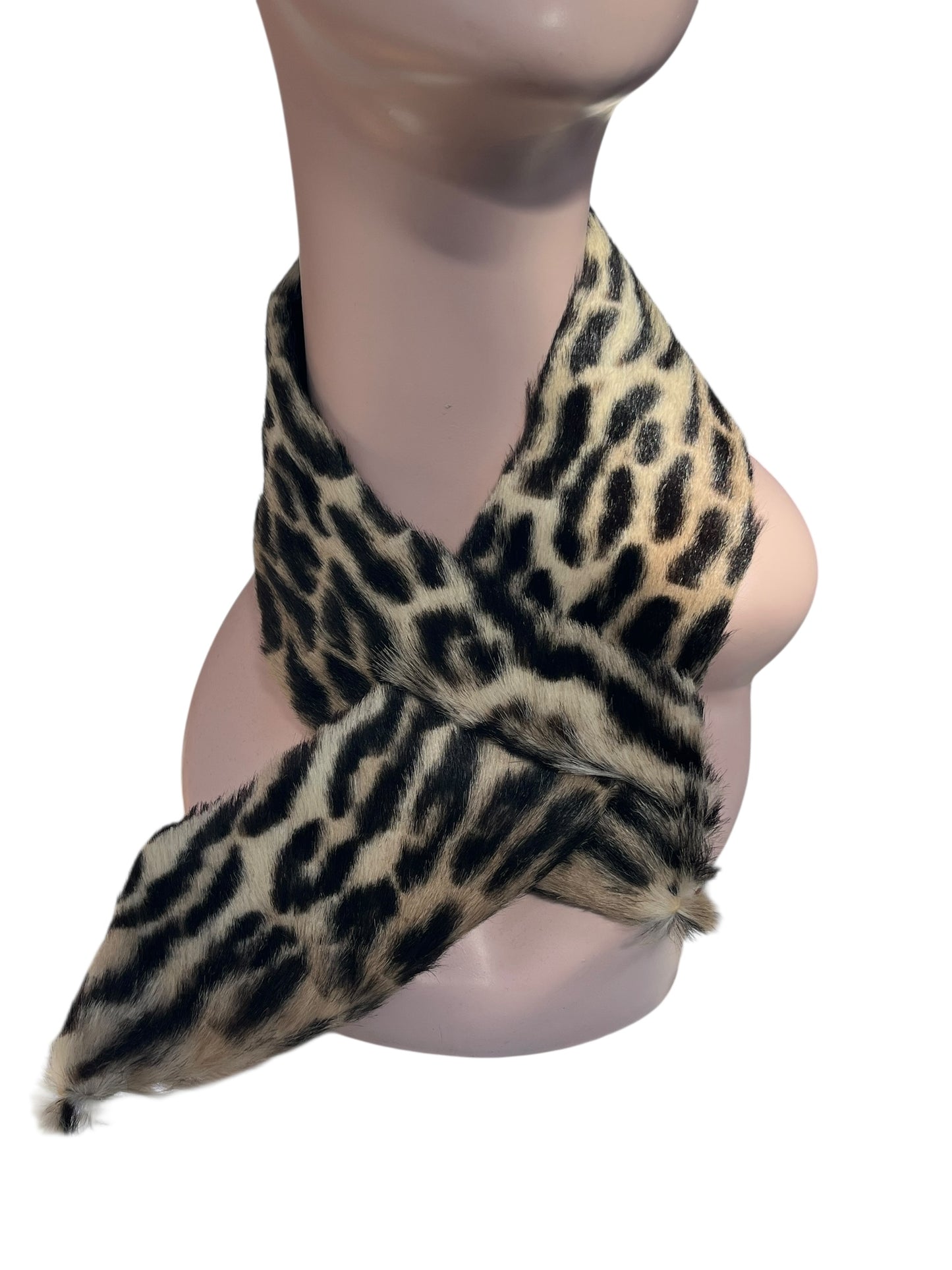 STRIPED FUR NECK CUFF