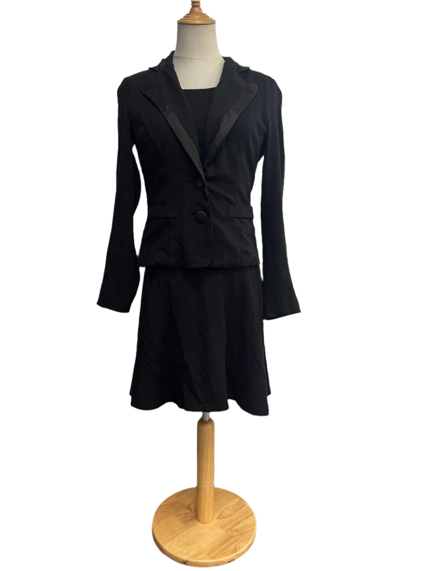 REVEIW BLACK DRESS & JACKET SZ 8