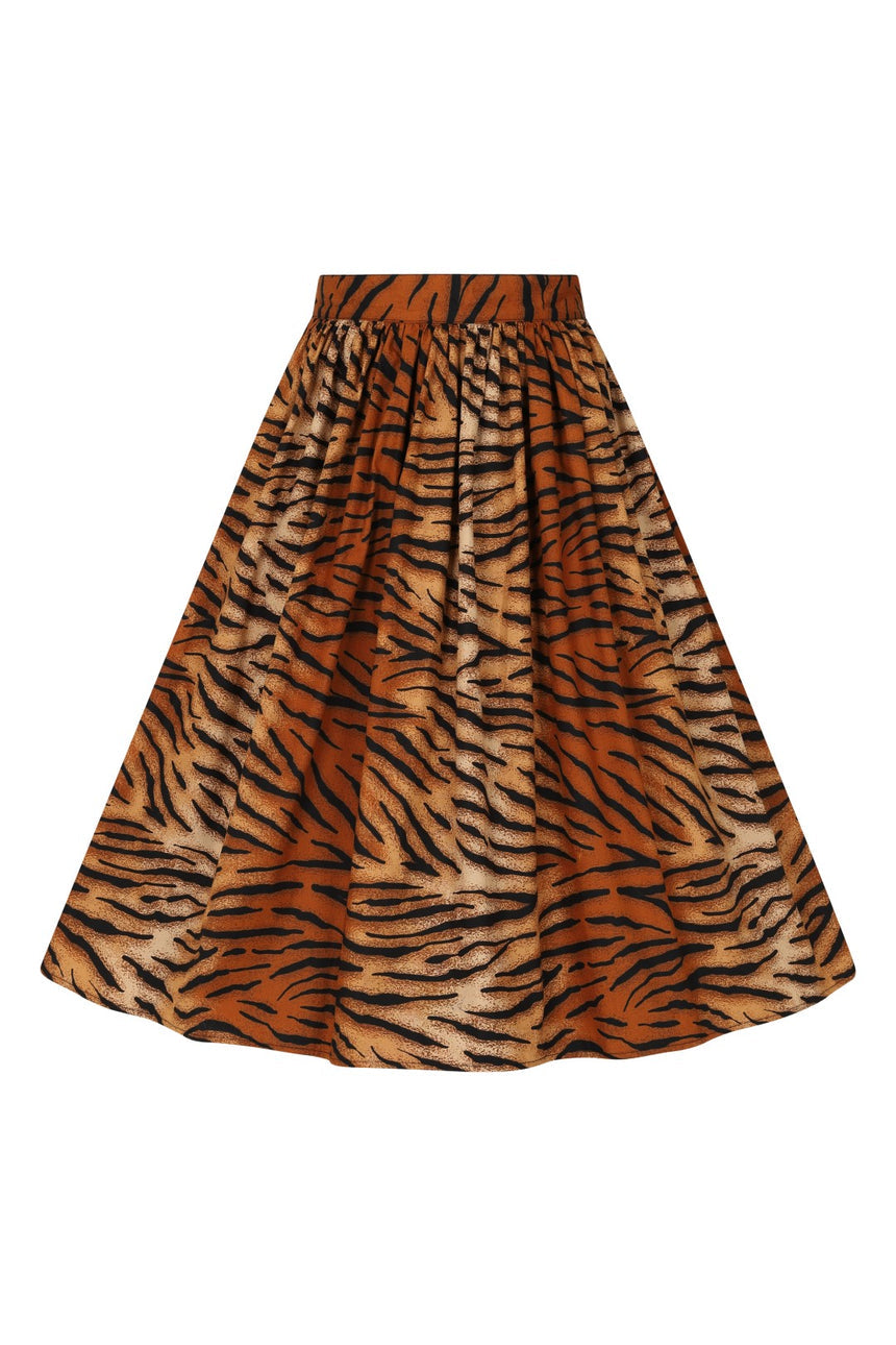 HELLBUNNY TORA TIGER SKIRT | 6-8