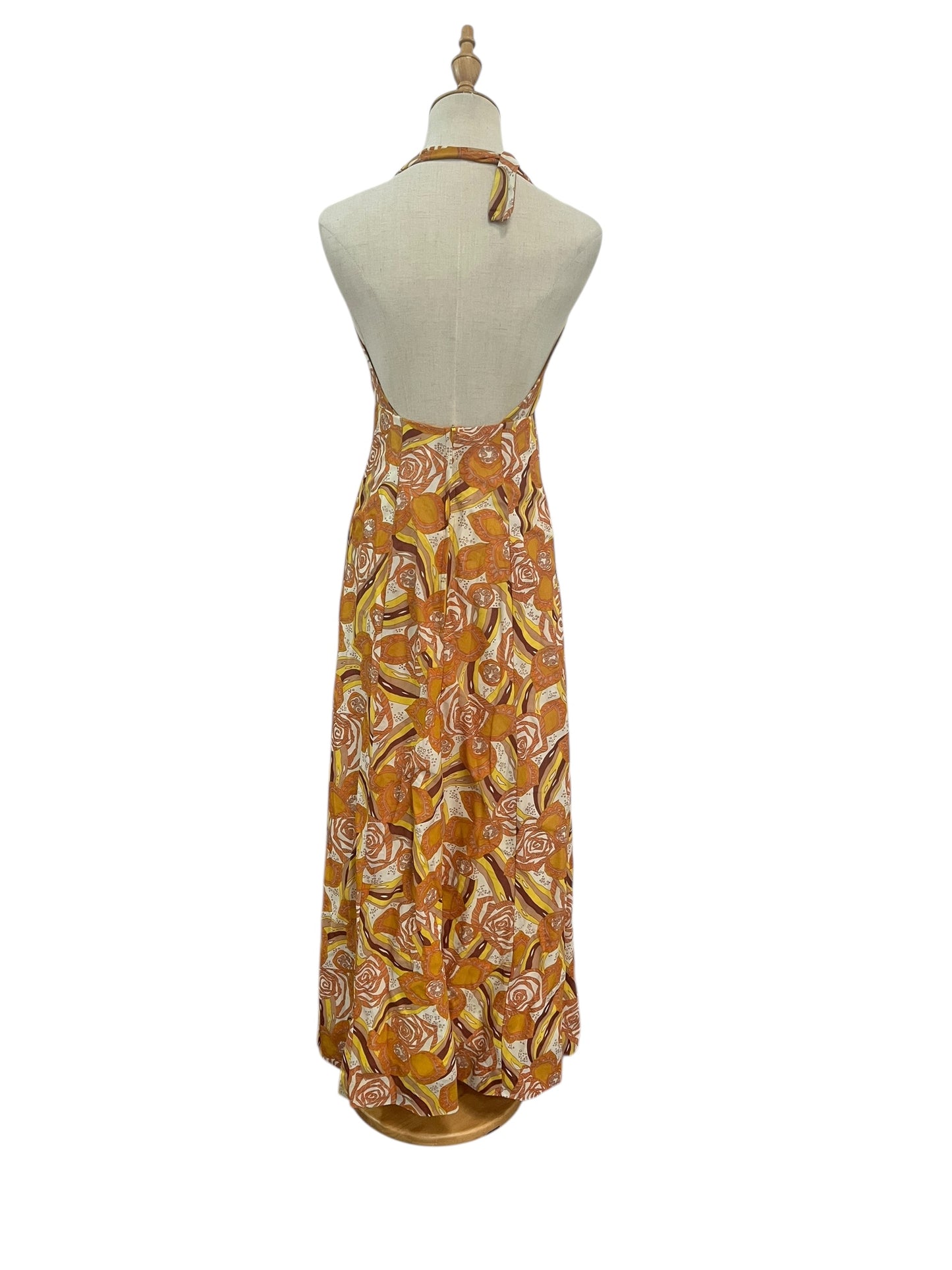 FLOATY HALTERNECK 70S DRESS SZ 4/6