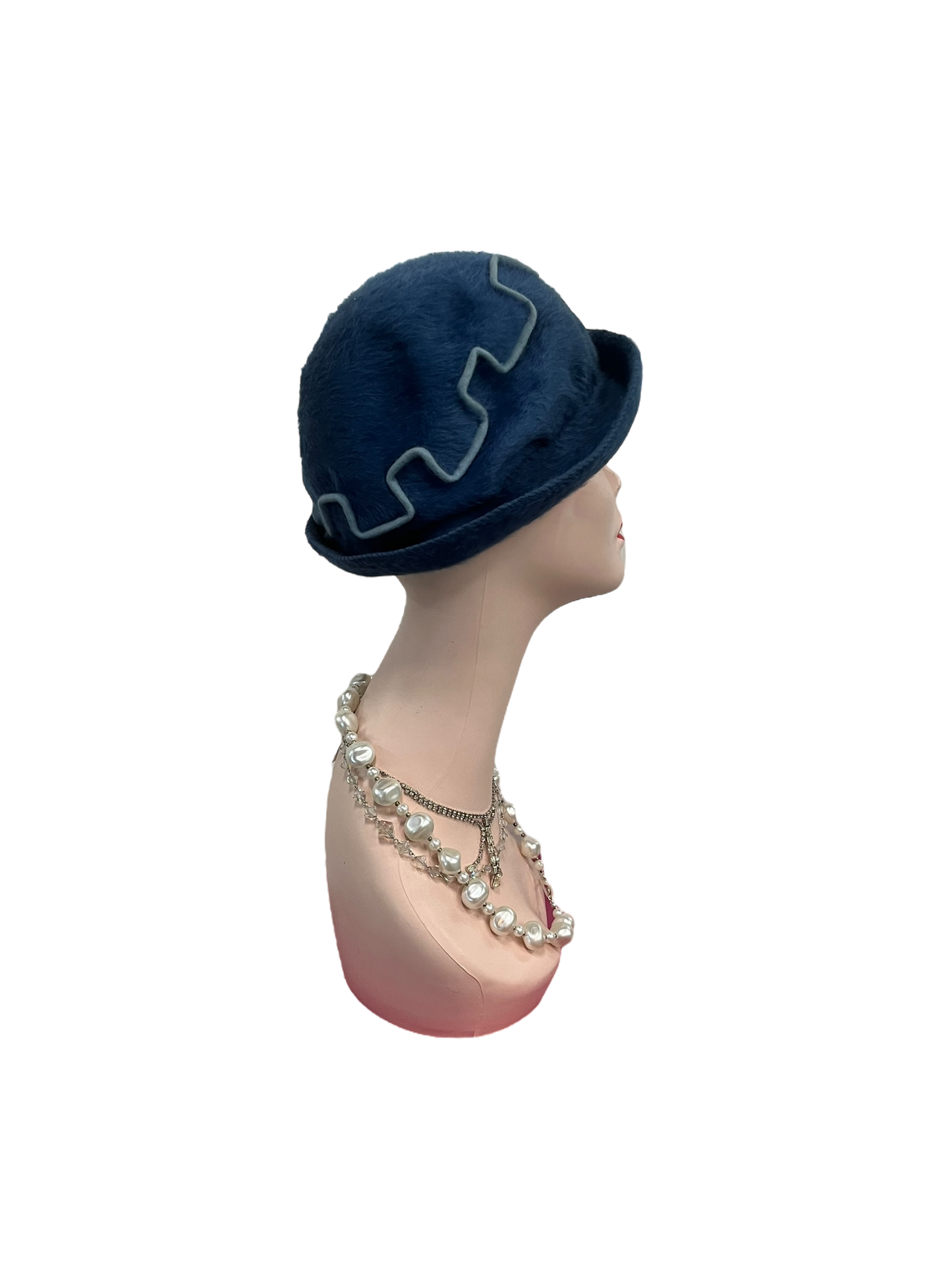 SOFT BLUE VELVET HAT