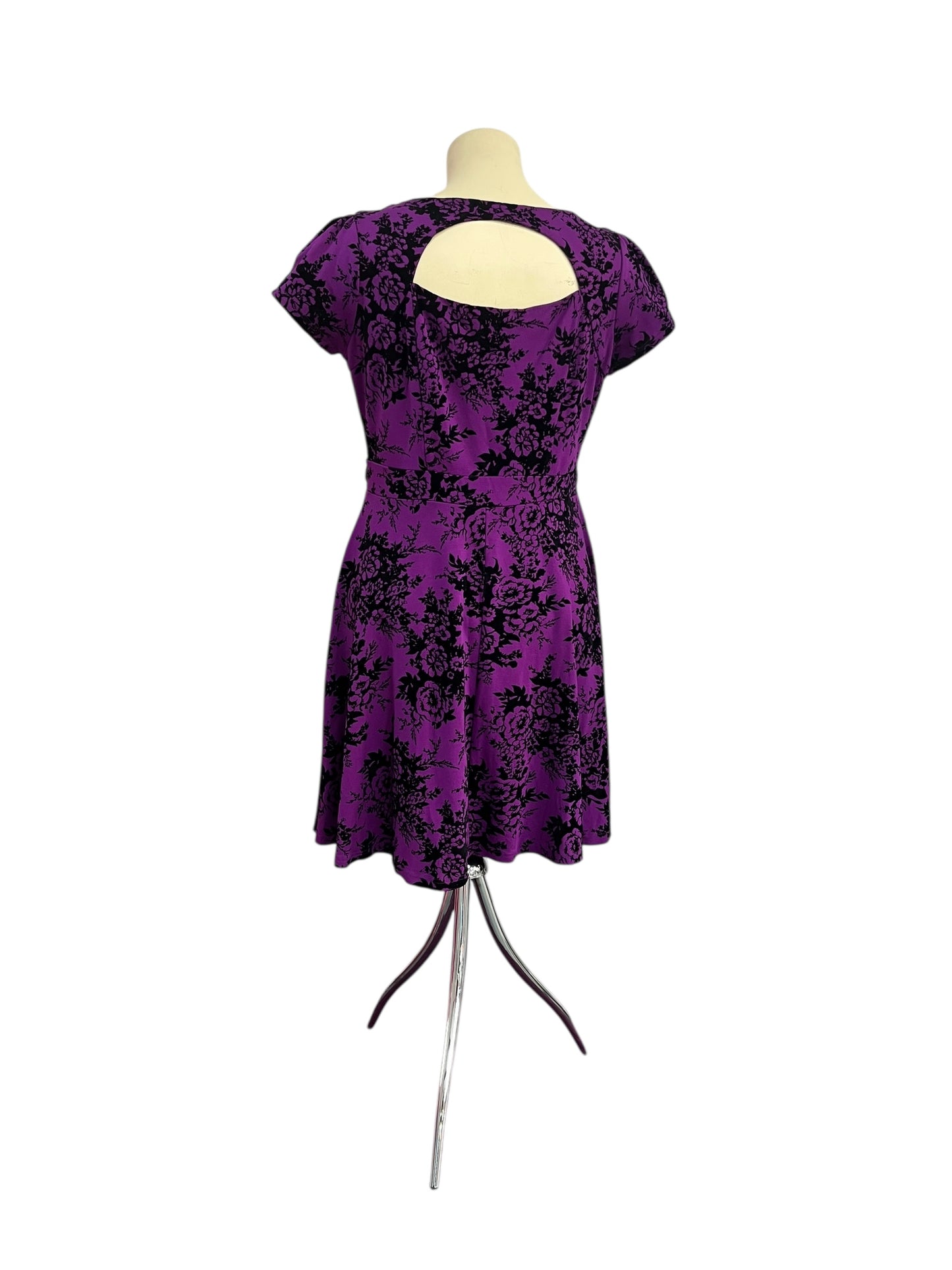 CITY CHIC PURPLE FLOCKED DRESS SZ M/16