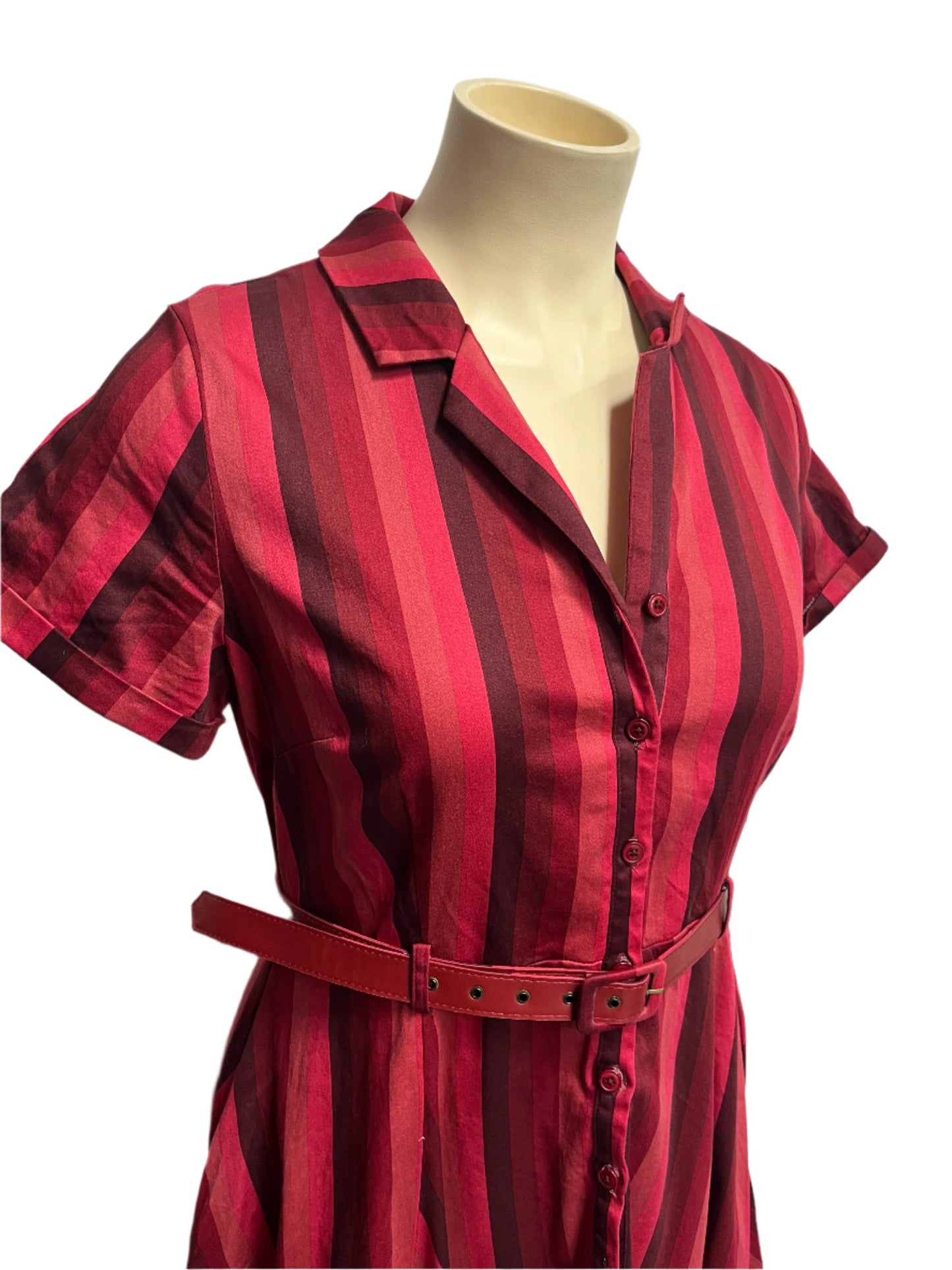 COLLECTIF - RED STRIPED DRESS sz 8