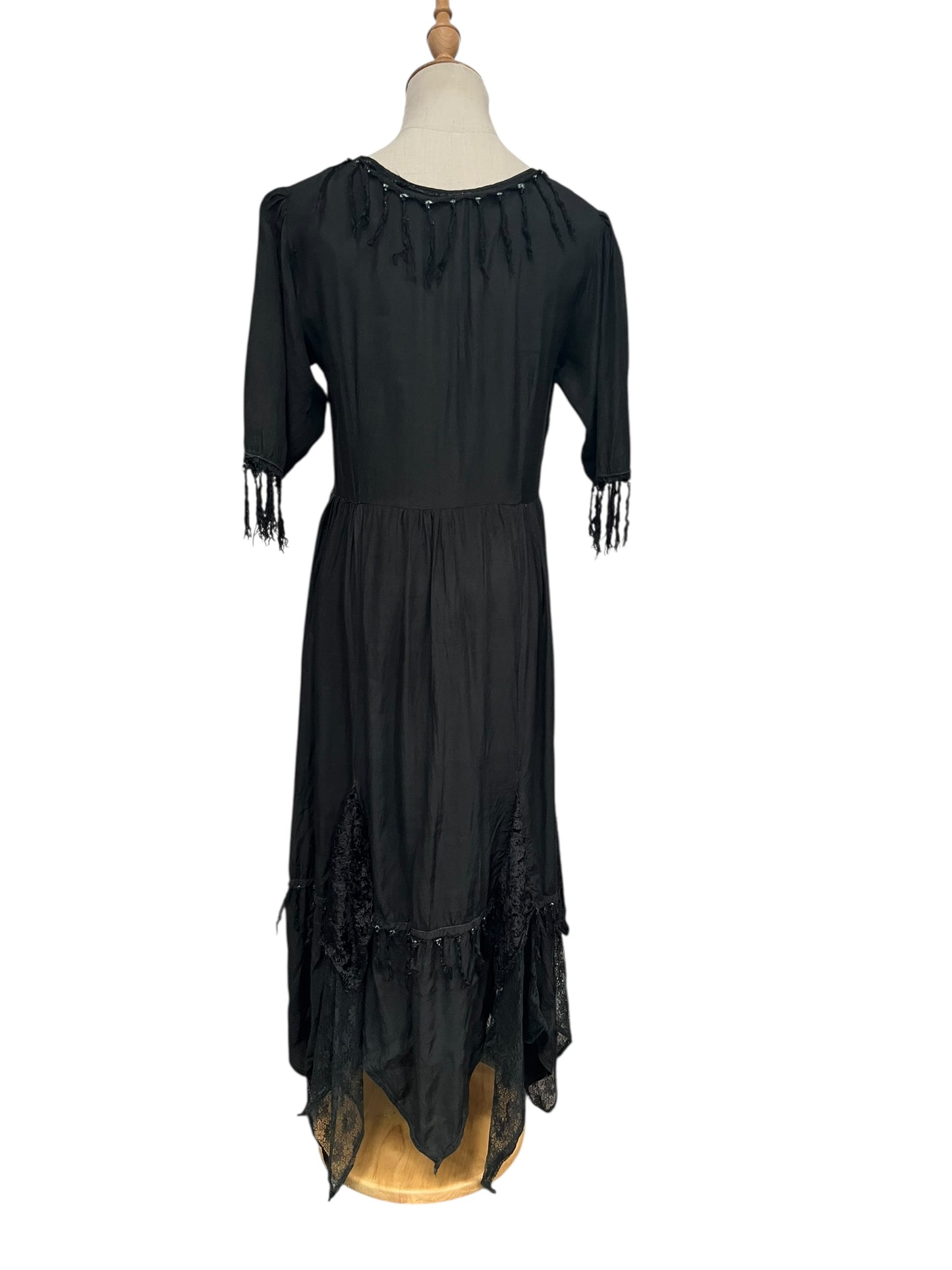 MAYA BOHO BLACK COTTON DRESS | 10
