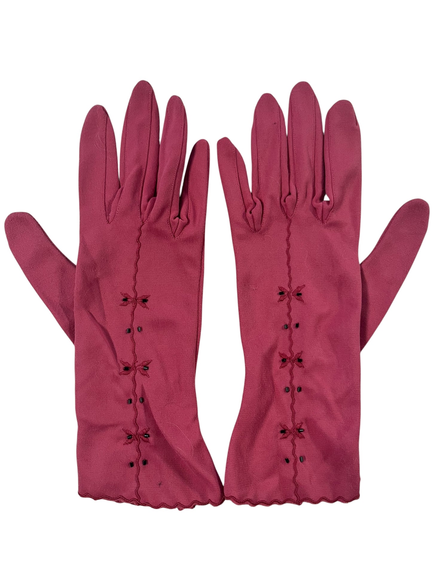 DUSKY PINK BEADED GLOVES