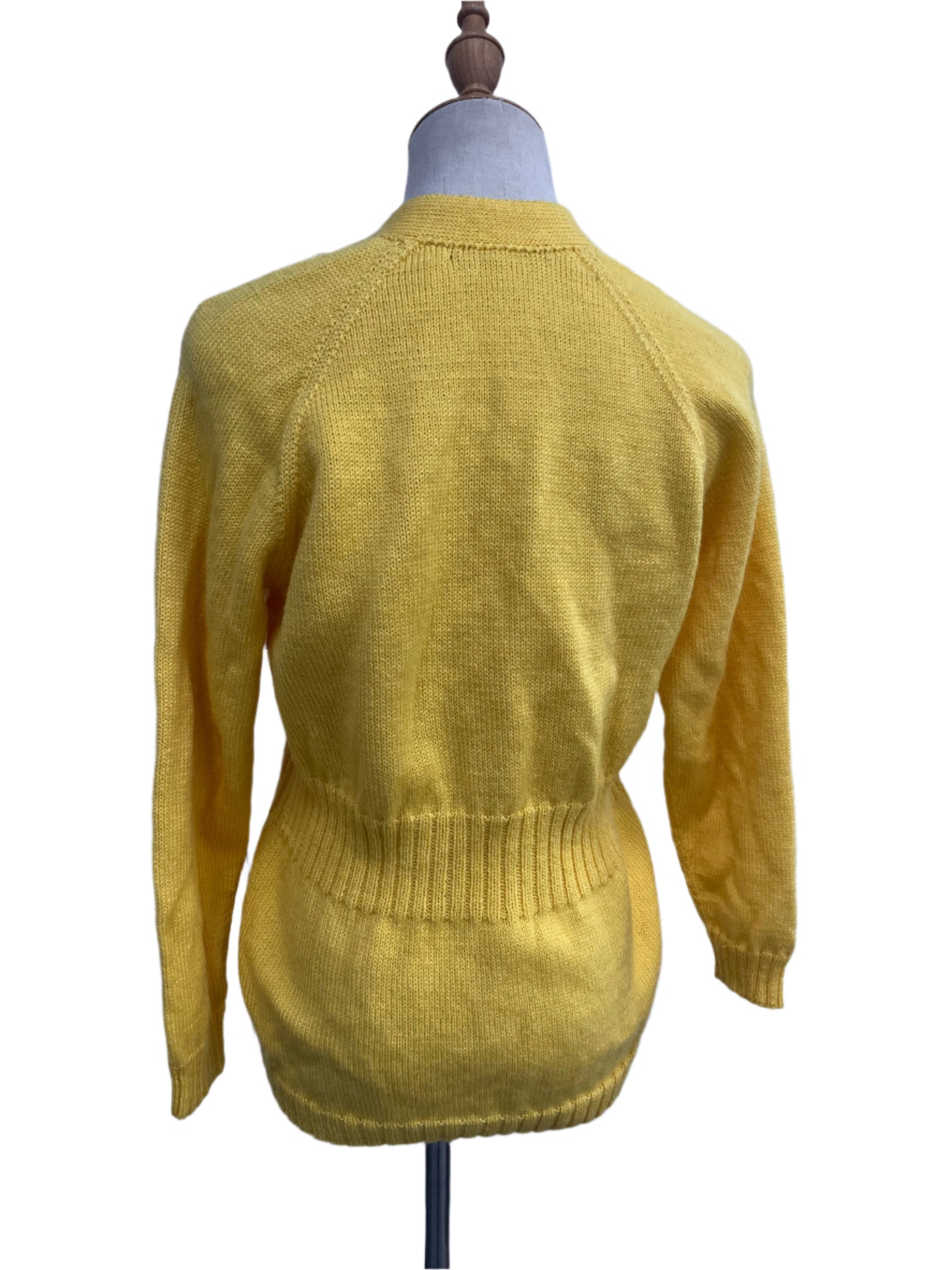 YELLOW WOOL CARDIGAN SZ 8/10