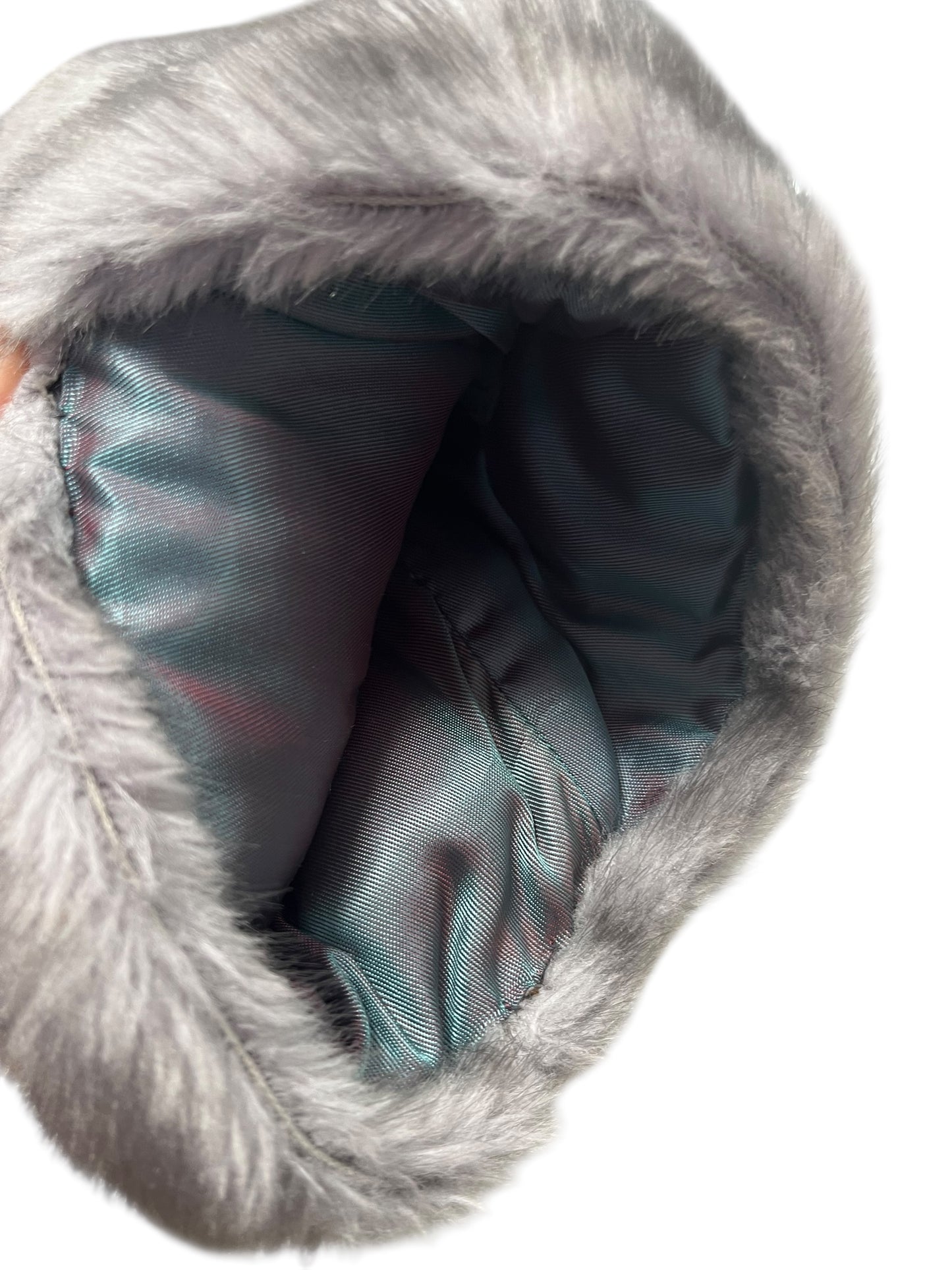 FAUX GREY FUR MUFF