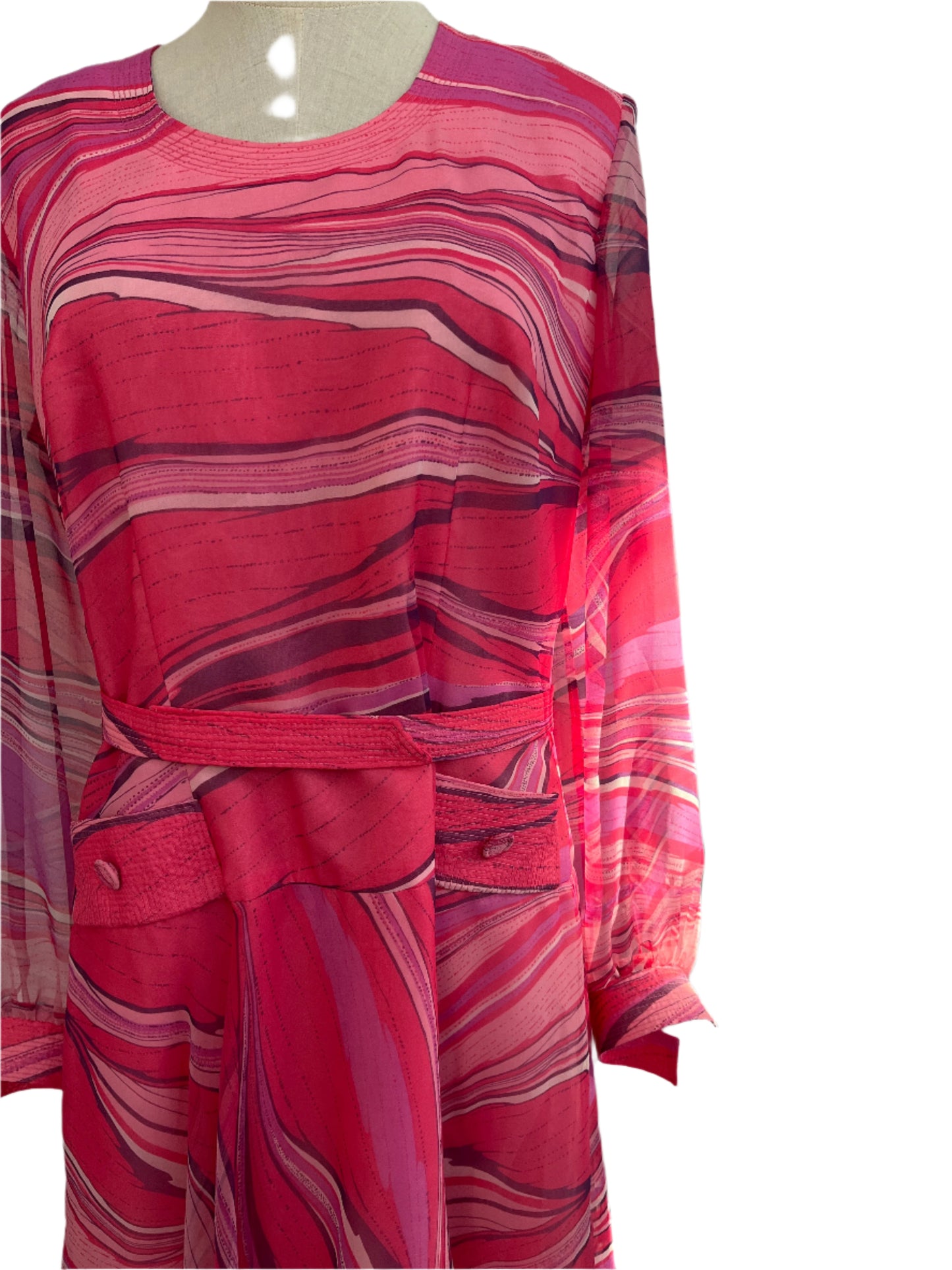 ROSEMARIE MULLER 70S CHIFFON DRESS SZ 14