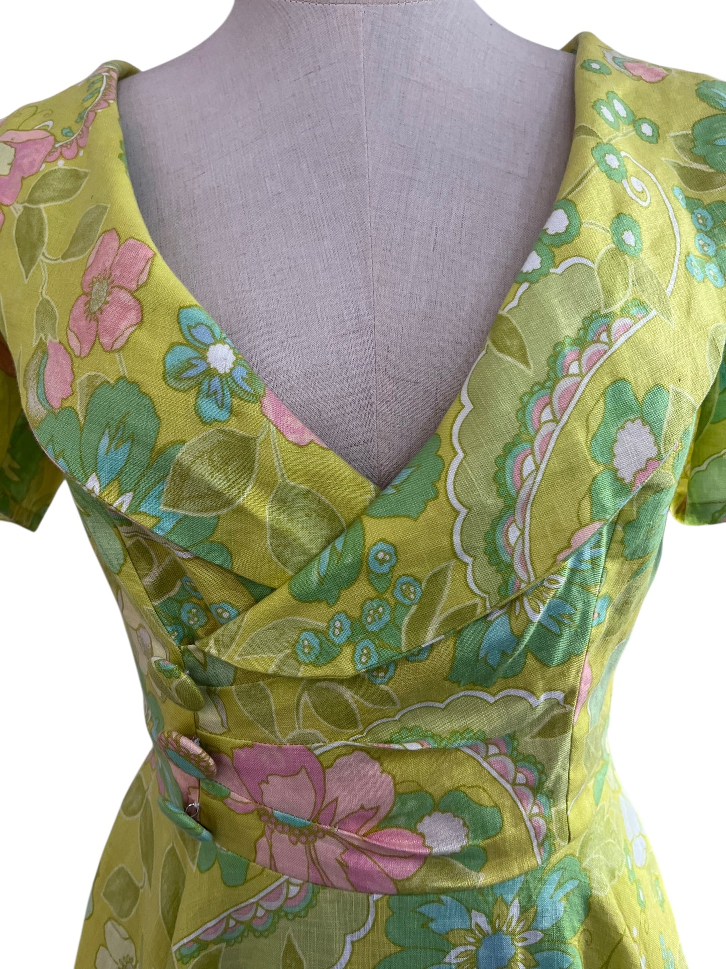 GORGEOUS VIBRANT LINEN DRESS SZ 8