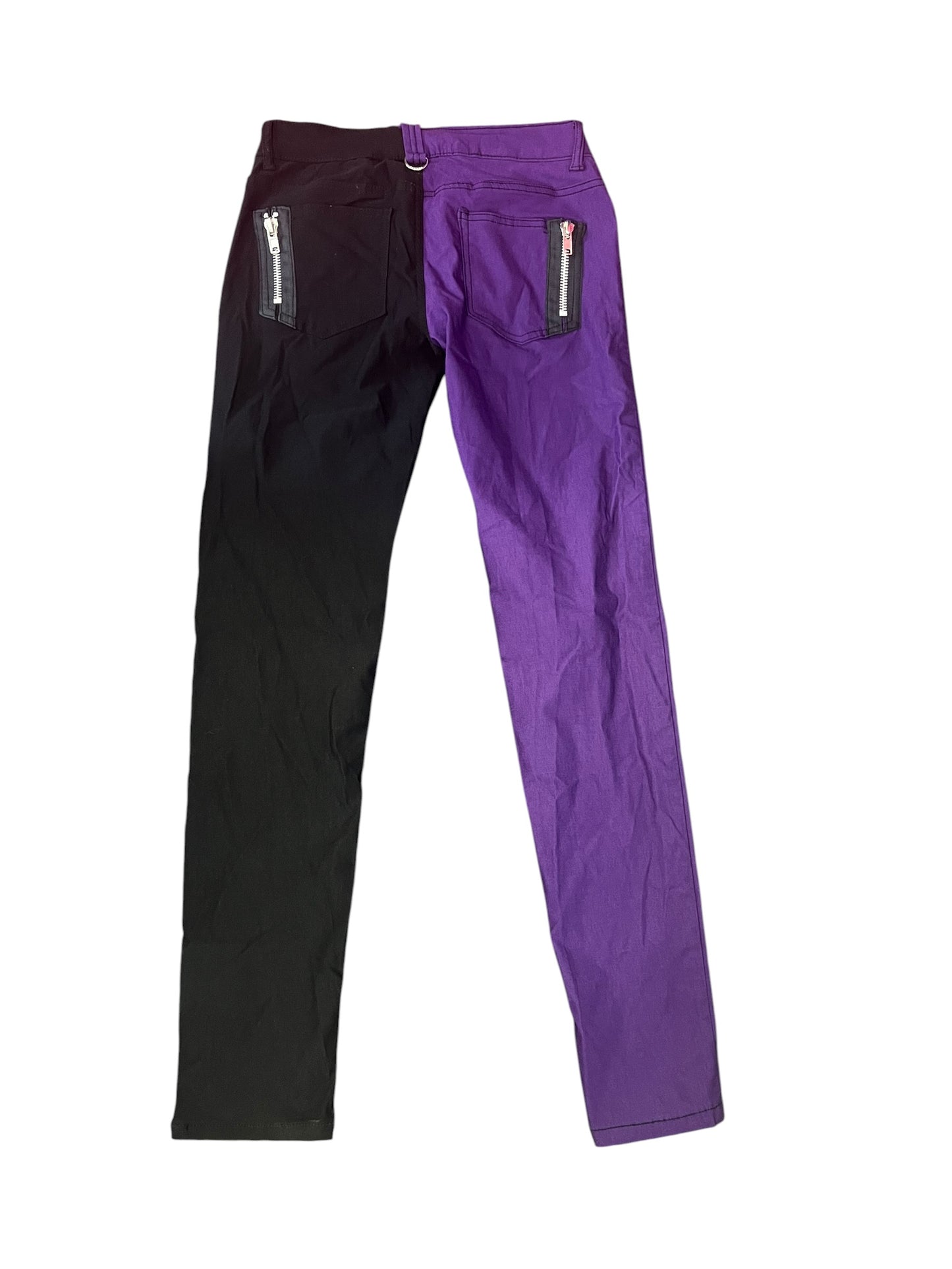 BANNED PURPLE & BLACK SKINNY PANTS | S