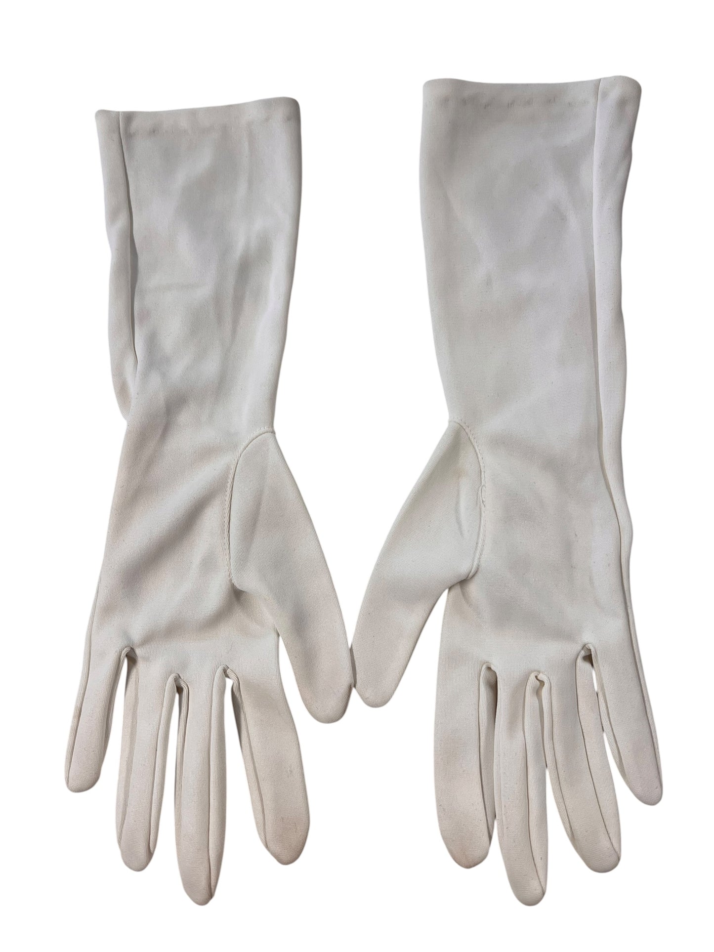 WHITE MID LENGTH GLOVES