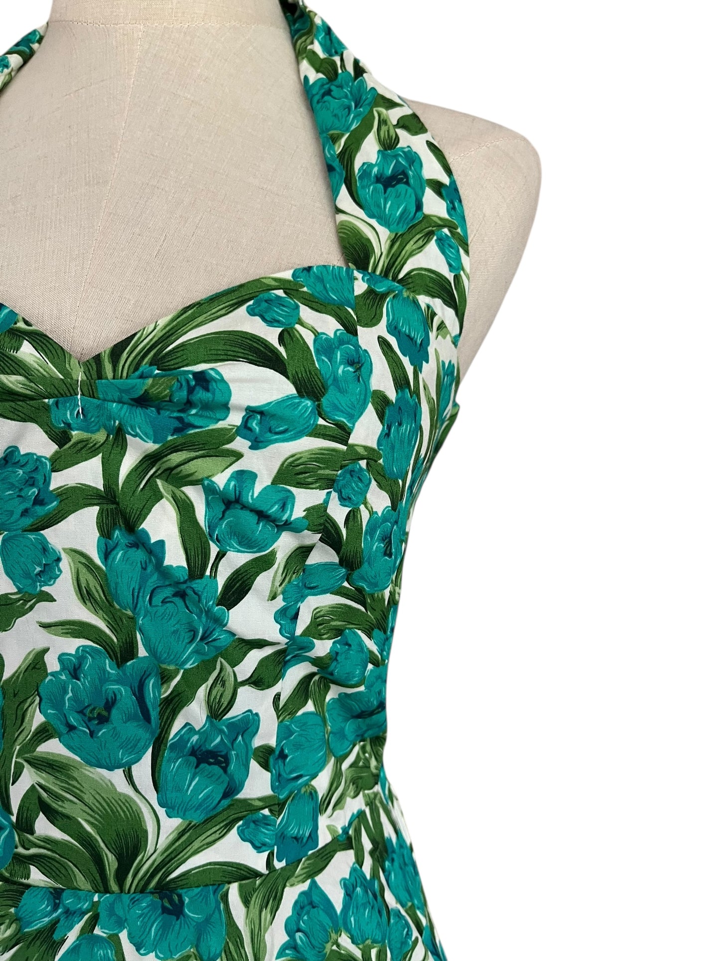 NINETEEN50 TEAL TULIP DRESS | 6