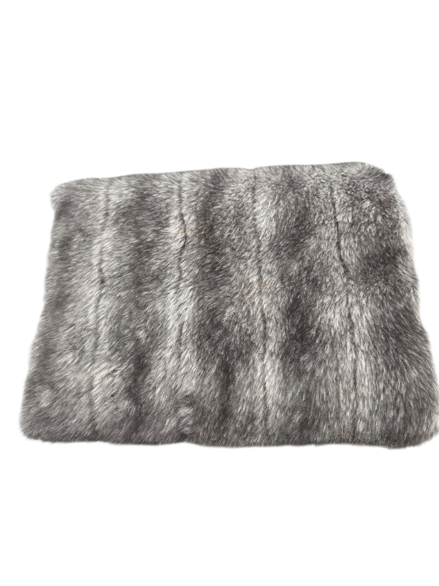 FAUX GREY FUR MUFF