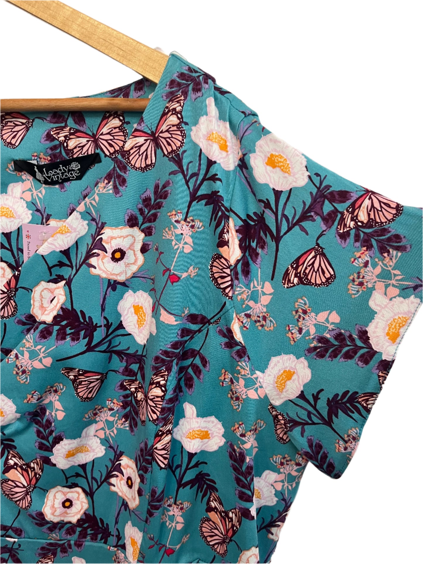 LADY V CHERYL TEAL BUTTERFLY SZ 30/32