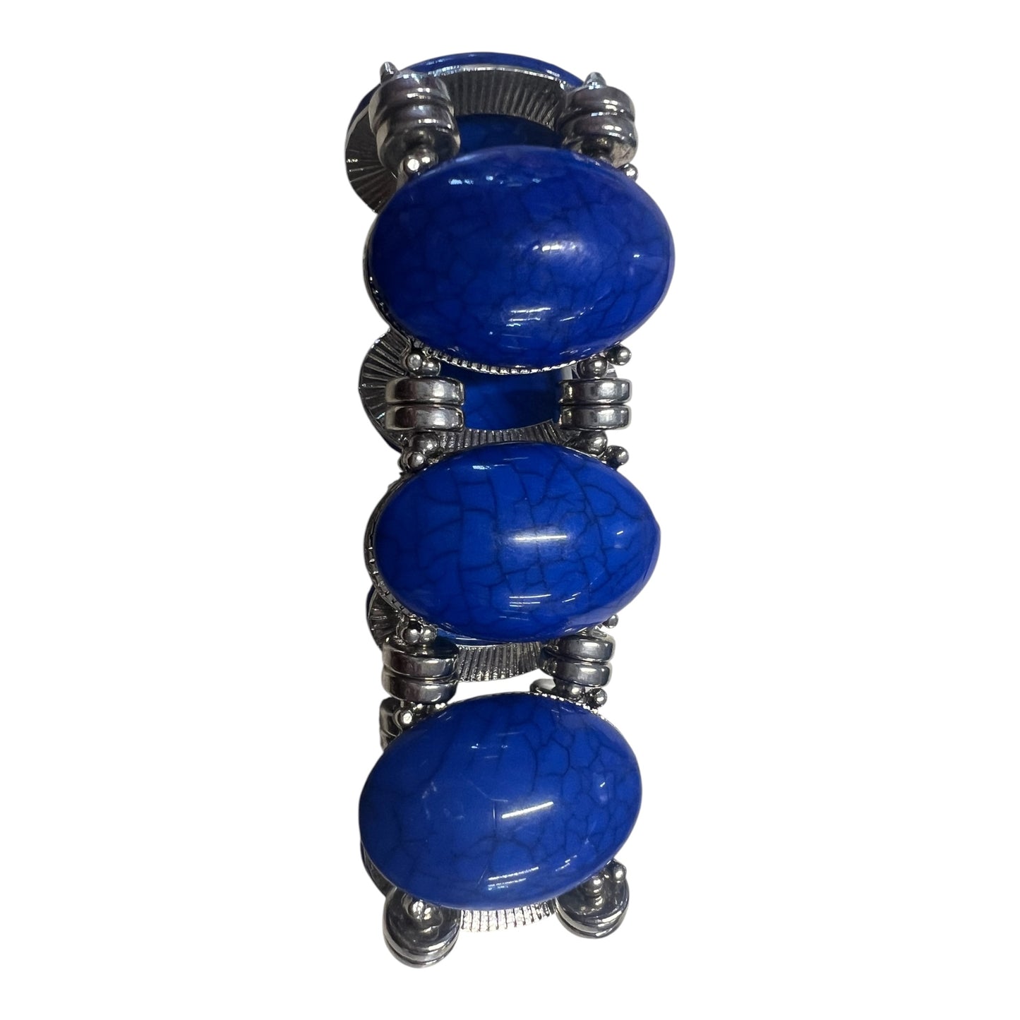 OVAL BLUE ELASTIC BANGLE
