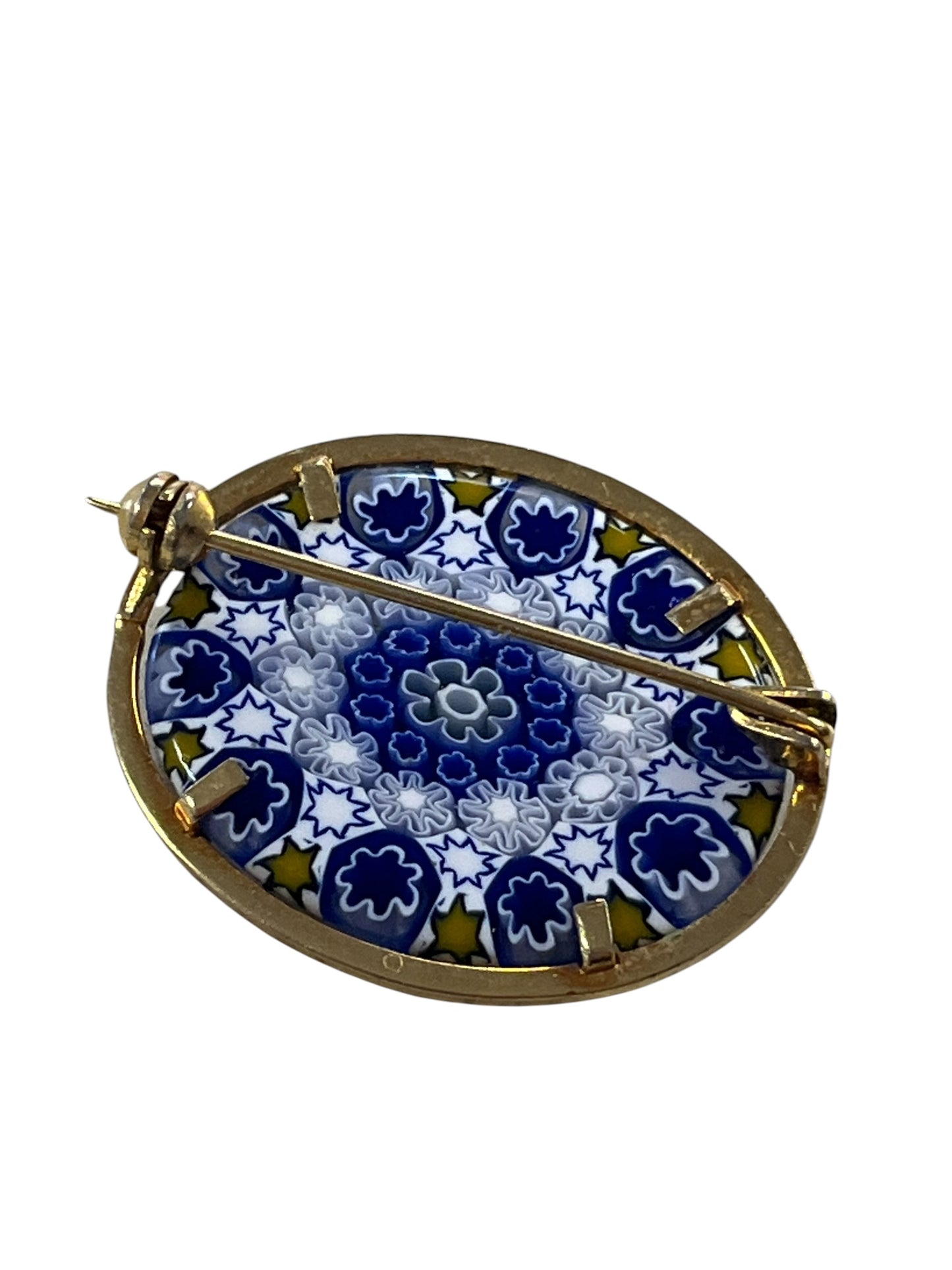 GOLD SET MURANO MILLEFIORI BROOCH