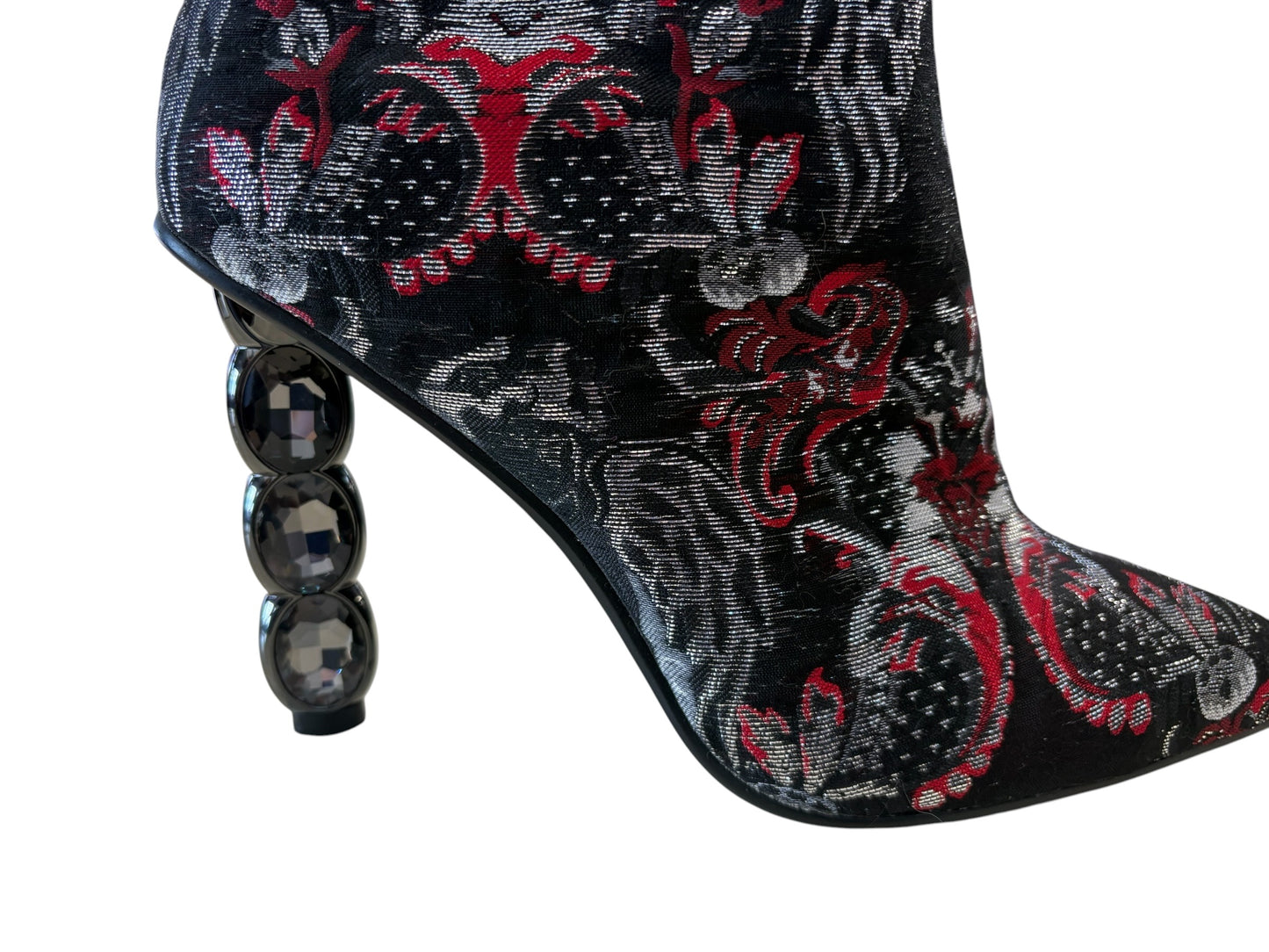 MAHER RED & SILVER GEM ANKLE BOOTS | 41