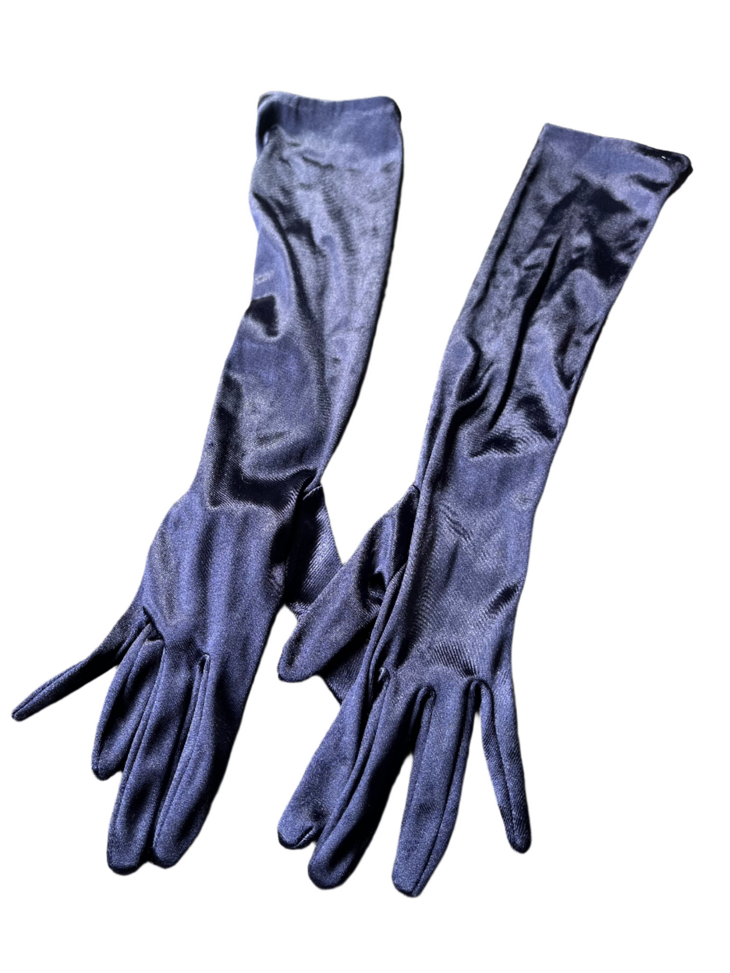 NAVY SATIN GLOVES