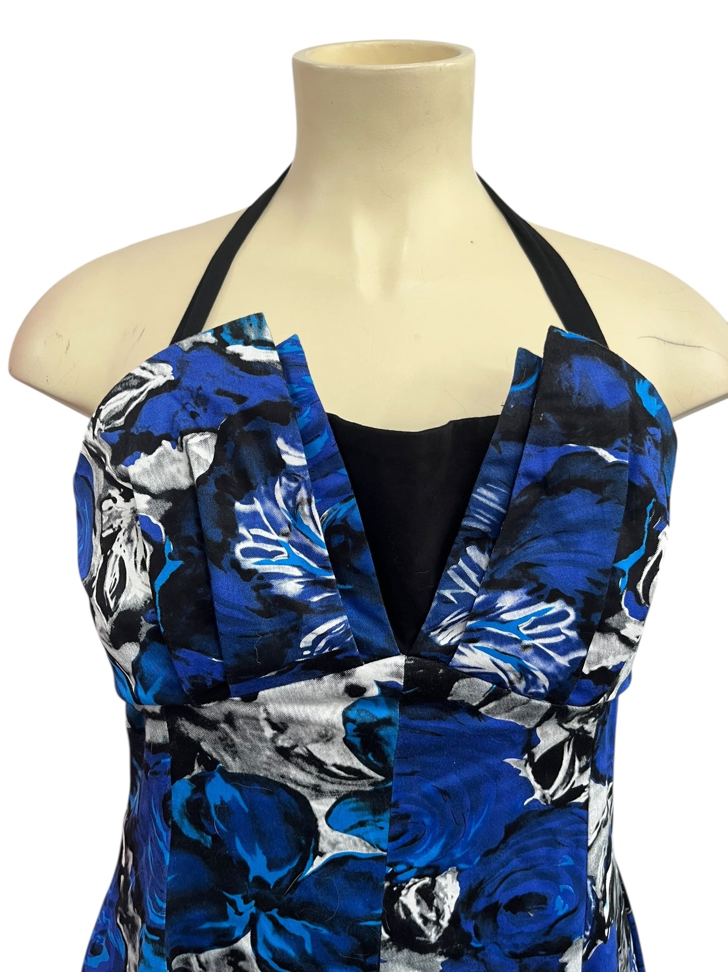 RETROSPECTD BLUE ROSE DRESS SZ 14/16