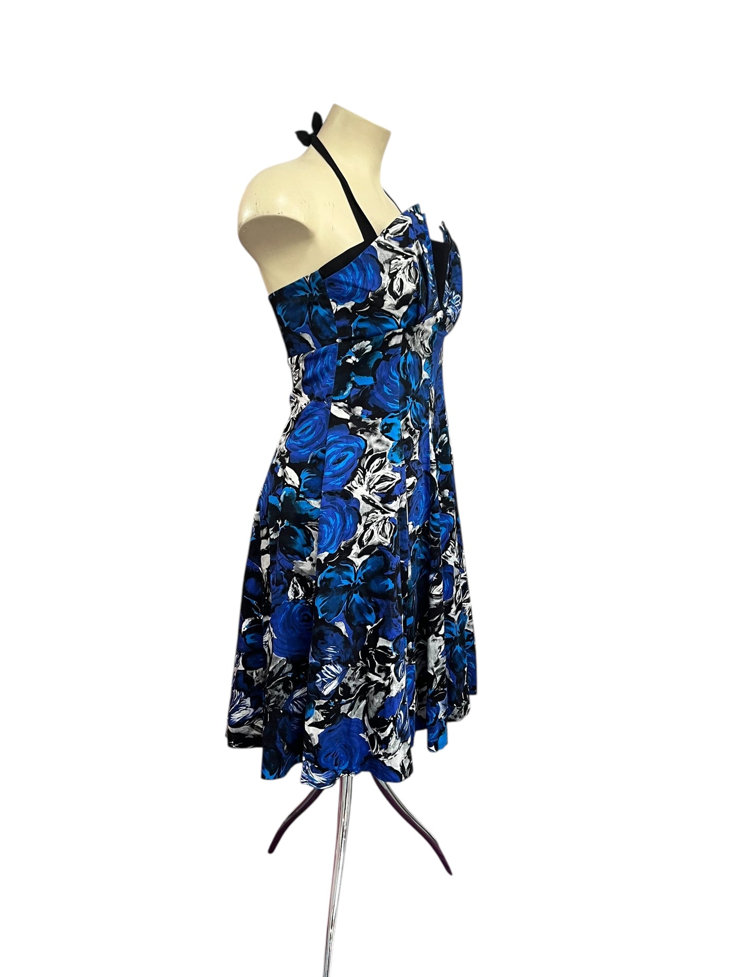 RETROSPECTD BLUE ROSE DRESS SZ 14/16