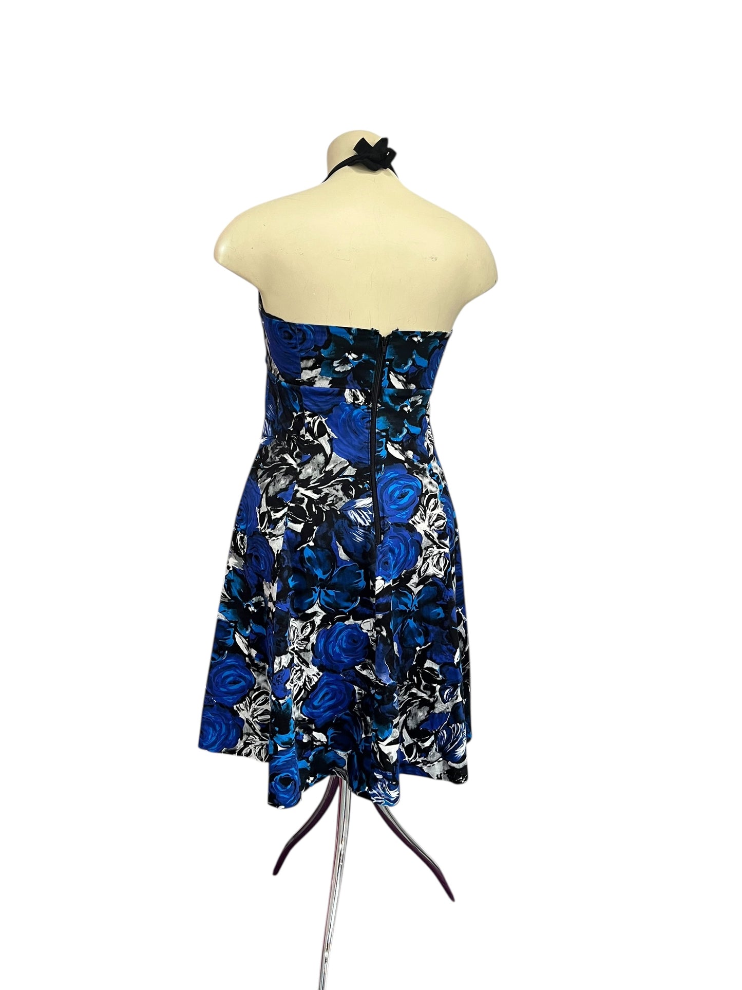 RETROSPECTD BLUE ROSE DRESS SZ 14/16