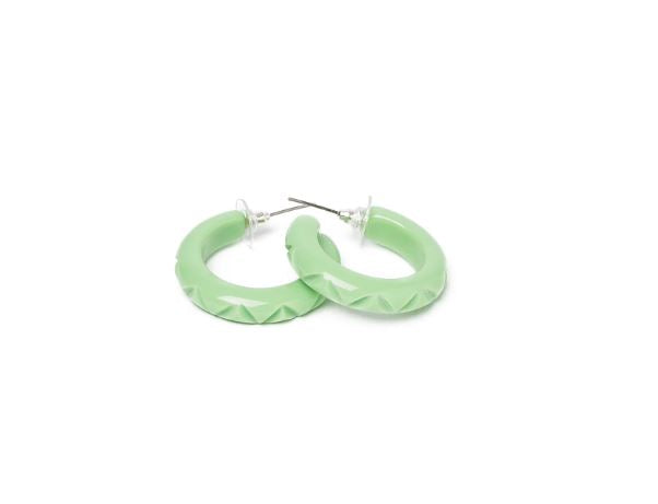 TEA HEAVY CARVE HOOP EARRINGS