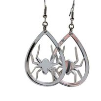 CHROME MIRROR SPIDER EARRINGS