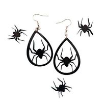 BLACK SPIDER EARRINGS
