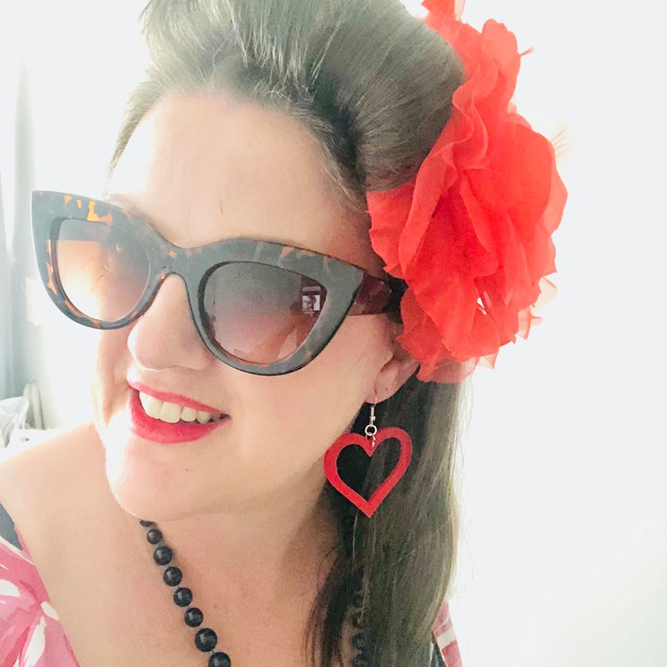 ORANGE HEART EARRINGS