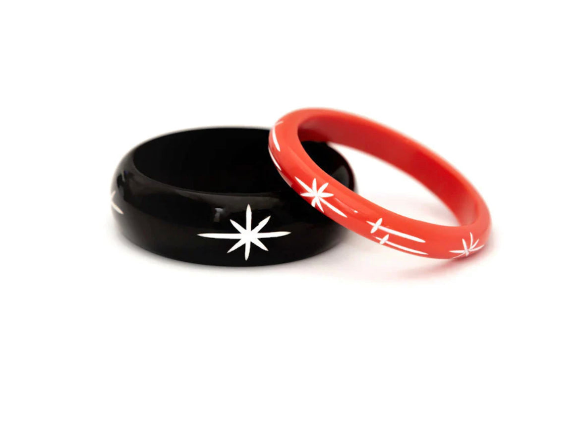 MIDI TANGERINE CARVE STARBURST BANGLE