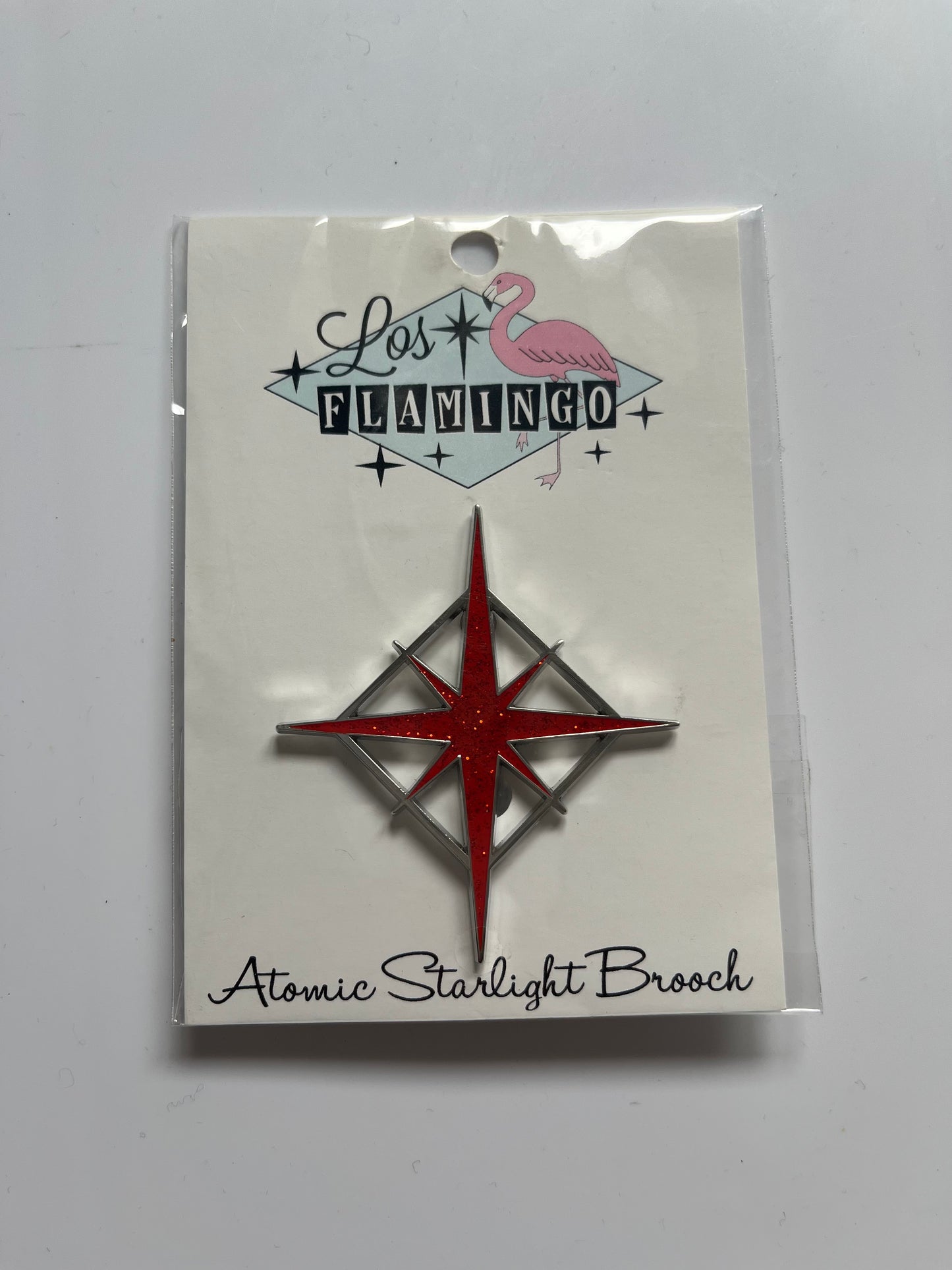 ATOMIC STARLIGHT GLITTER RED BROOCH