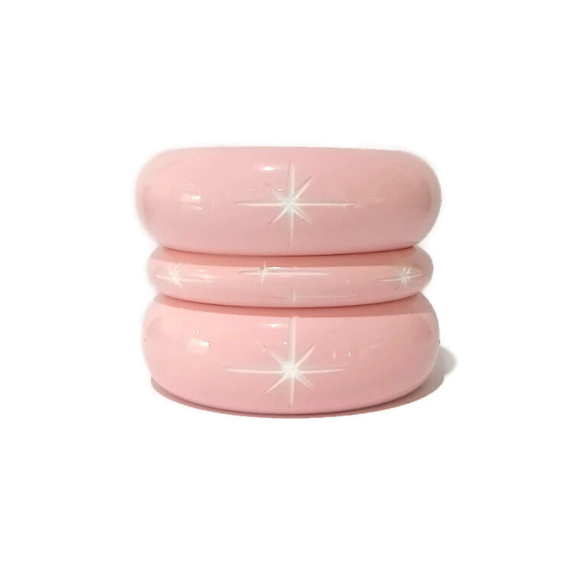 WIDE PINK CARVE STARBURST BANGLE