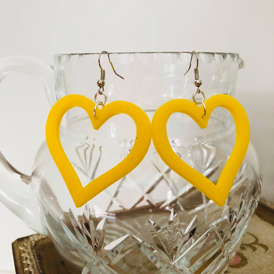 YELLOW HEART EARRINGS