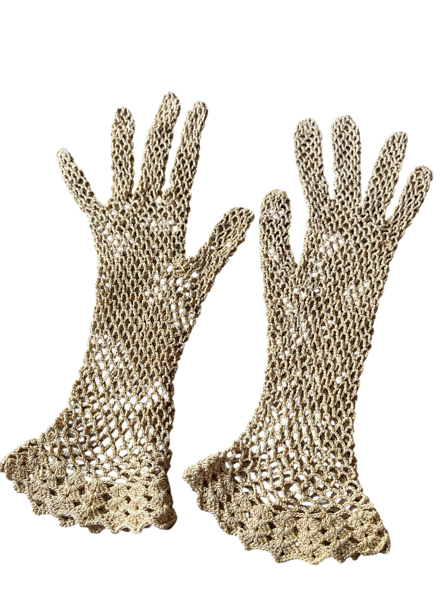 TAN CROCHET GLOVES