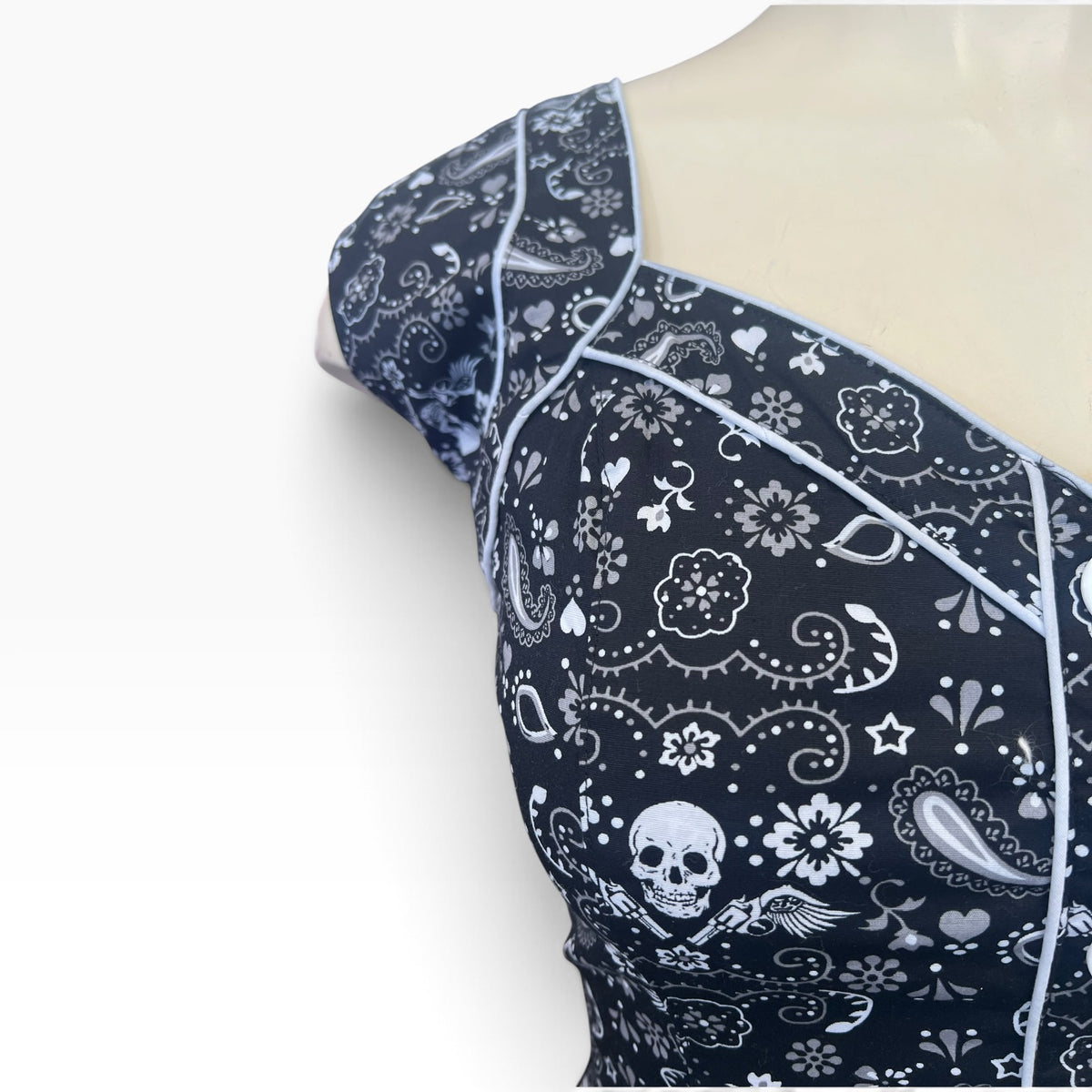 HELL BUNNY SKULL PAISLEY DRESS | L