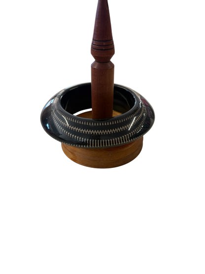CLEAR BLACK ZIP BANGLE