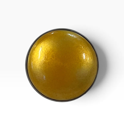 AJS YELLOW ENAMEL BROOCH